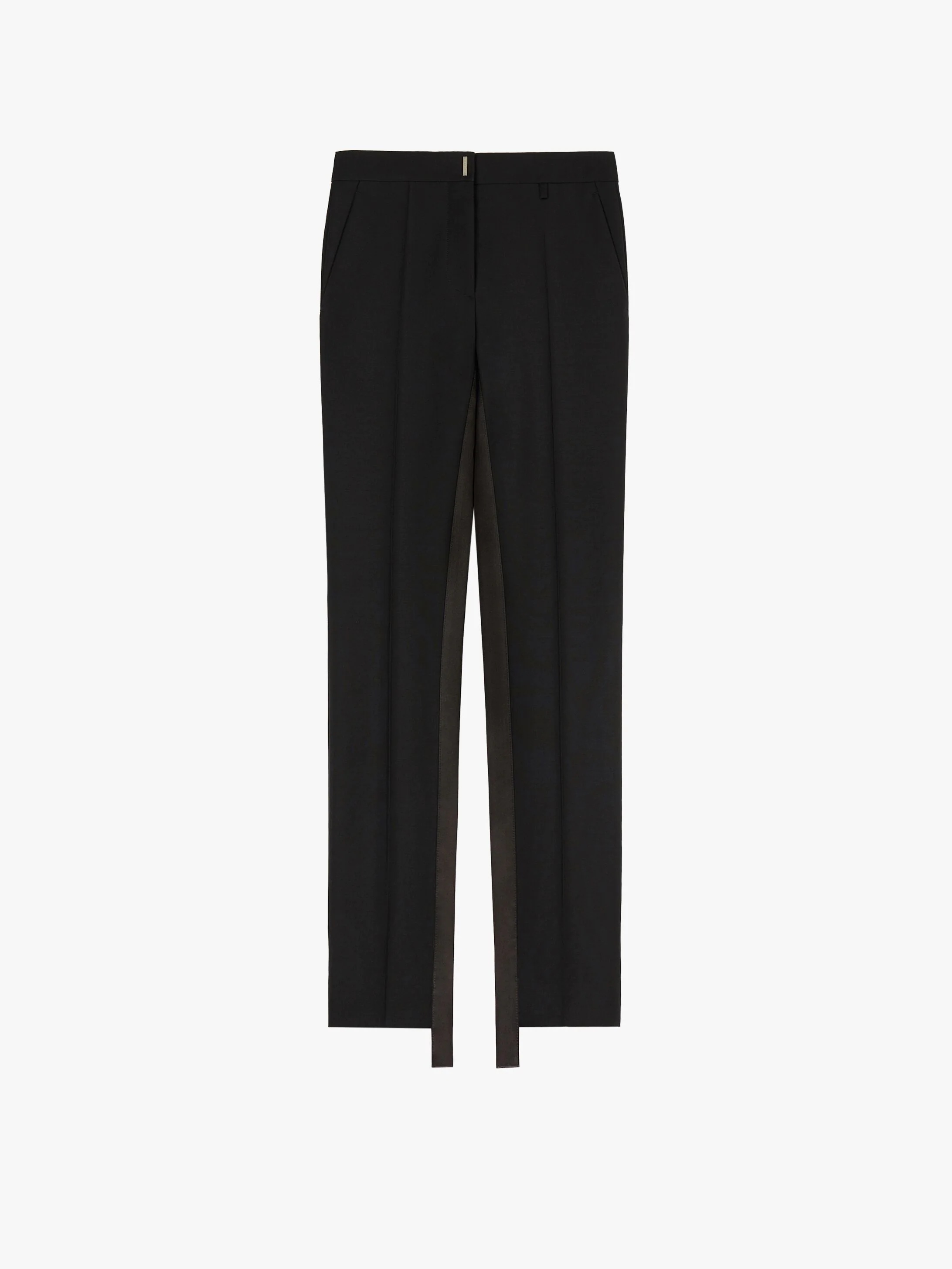 PANTS IN WOOL AND MOHAIR WITH SATIN BAND - 1
