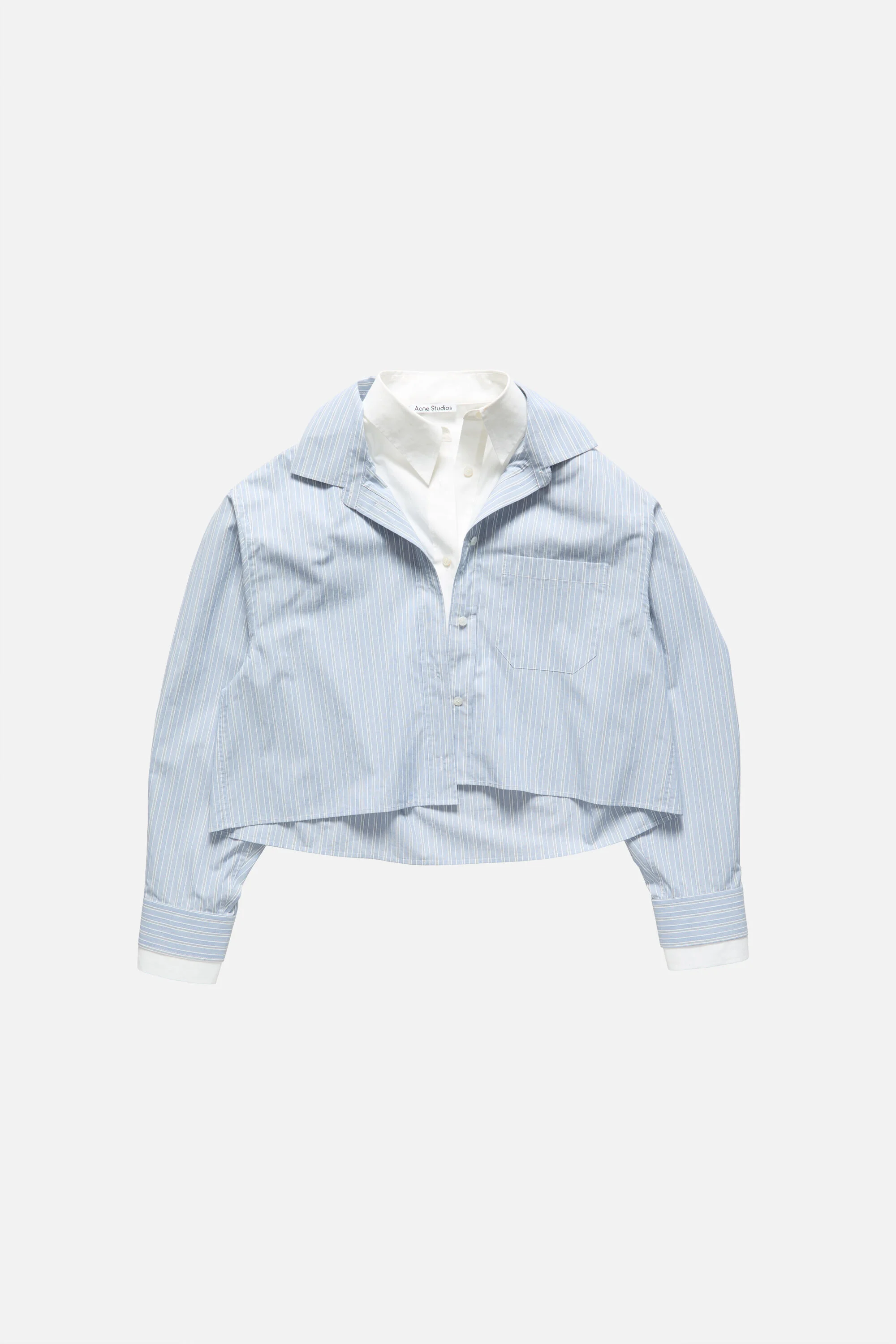 Layered Striped Shirt - Blue/white - 1