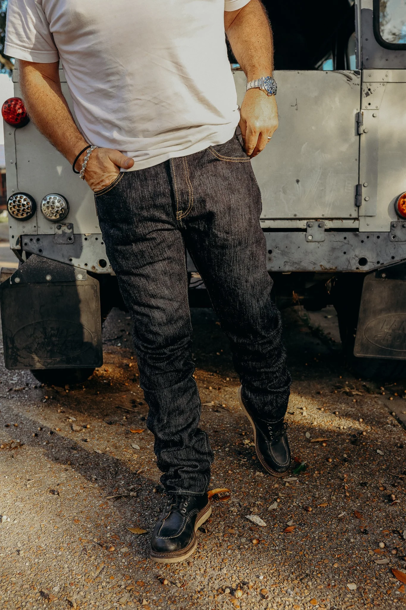 16OZ SLUBBY SELVEDGE DENIM SUPER SLIM CUT JEANS - INDIGO IH-555S-SLB - 1