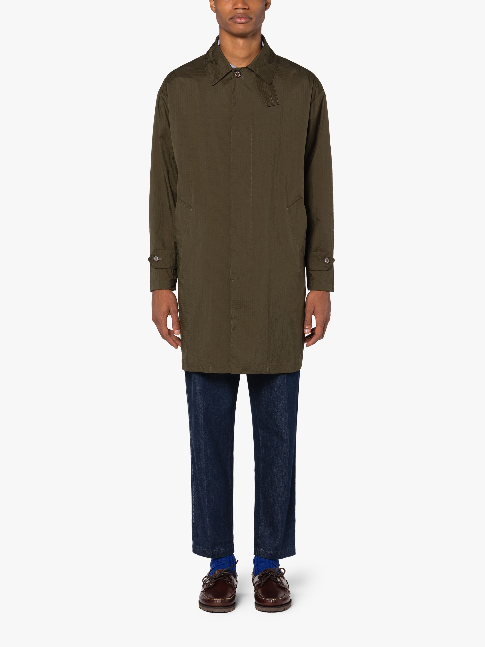 SOHO KHAKI NYLON PACKABLE RAINCOAT - 2