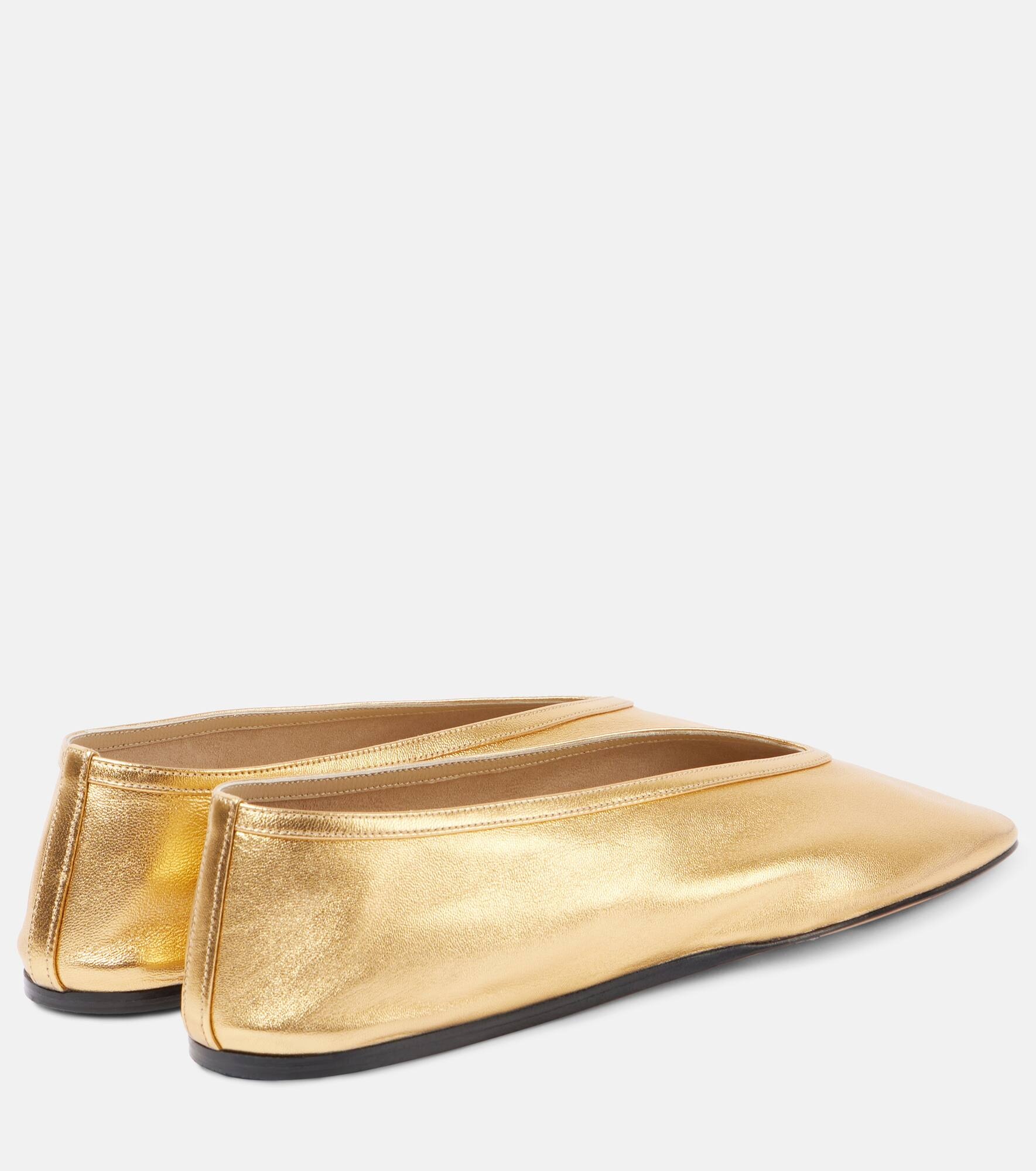 Luna metallic leather ballet flats - 4