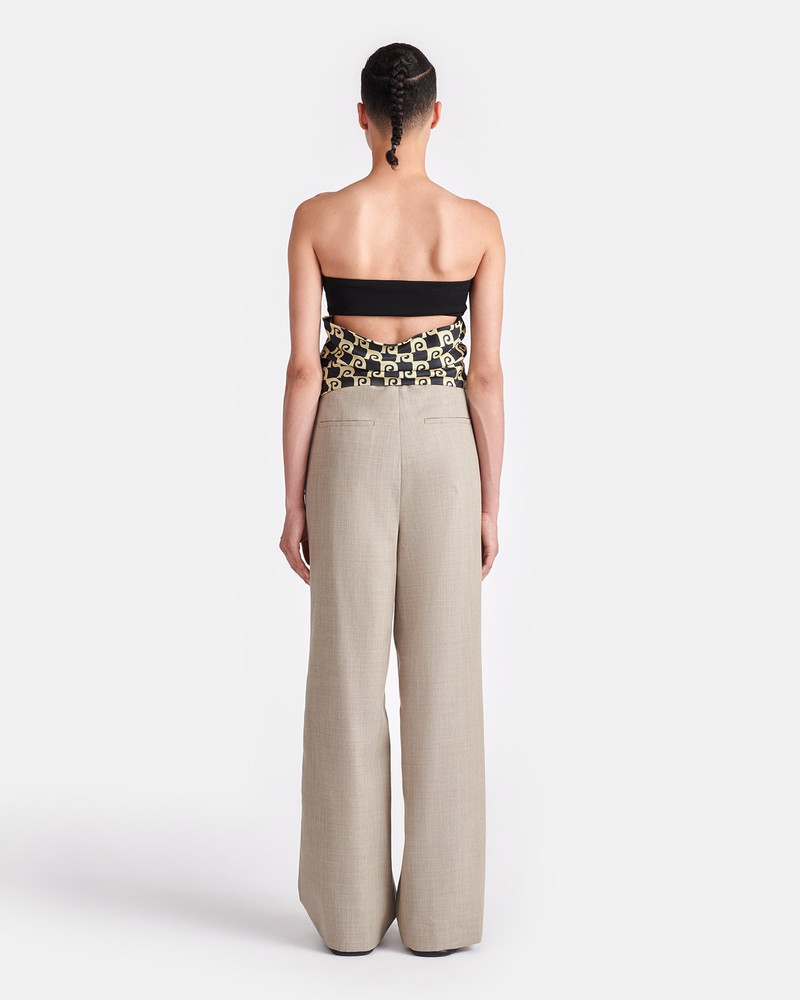 Printed Silk And Mesh-Jersey Bandeau Top 5