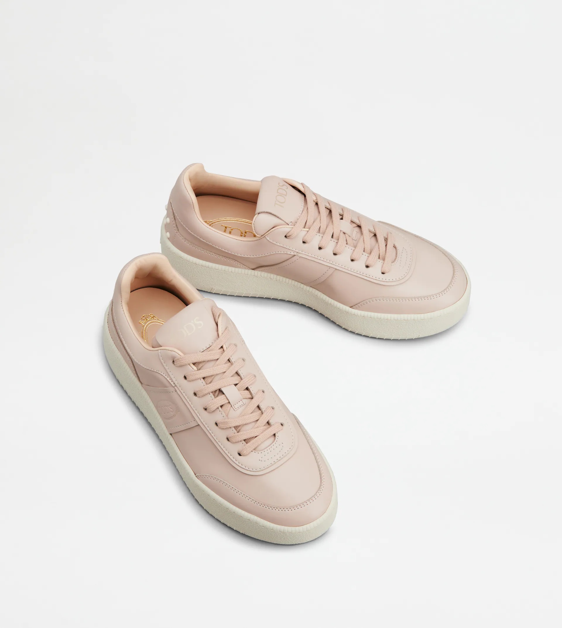 PLATFORM SNEAKERS IN LEATHER - PINK - 3