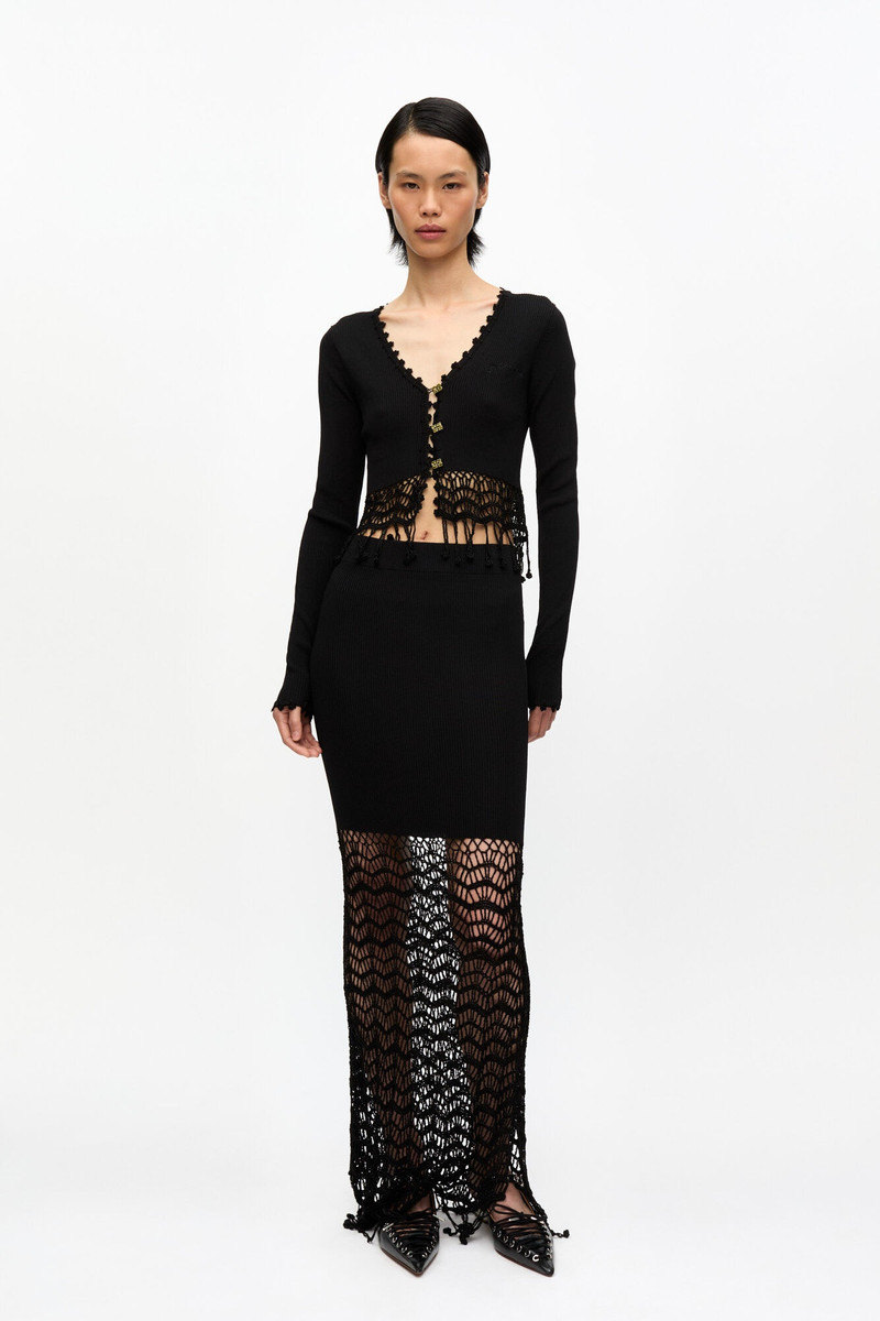 블랙 시니 VISCOSE CROCHET 카디건 3