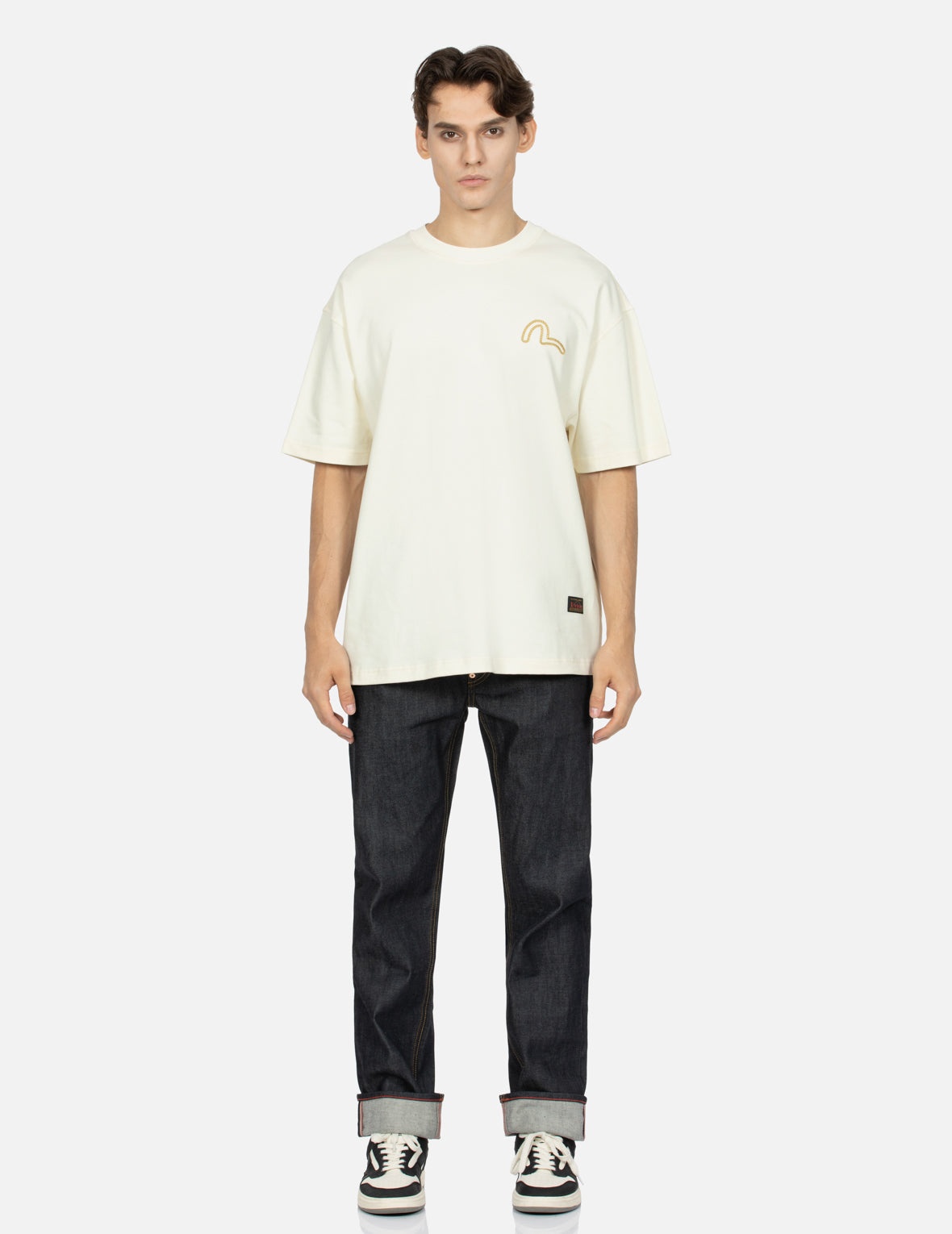 Deer and Seagull Embroidery Slim Fit Selvedge Denim Jeans #2010 - 6
