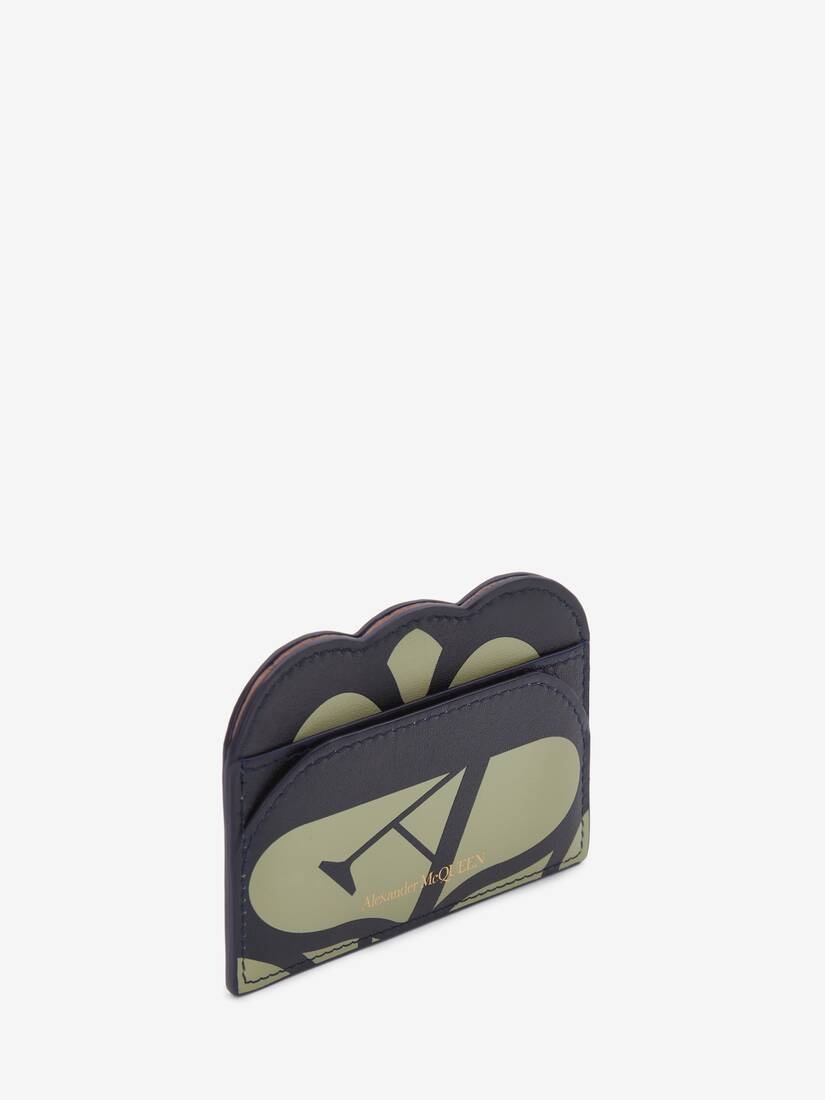 Seal Logo Card Holder in Sage/navy - 2