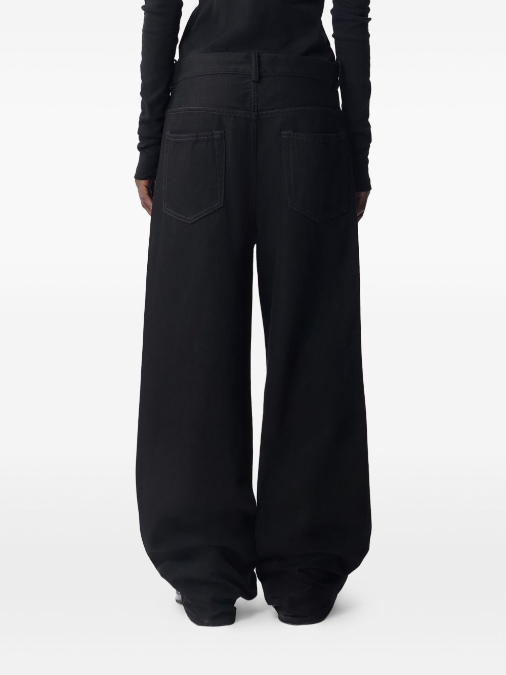 wide-leg cotton jeans - 4