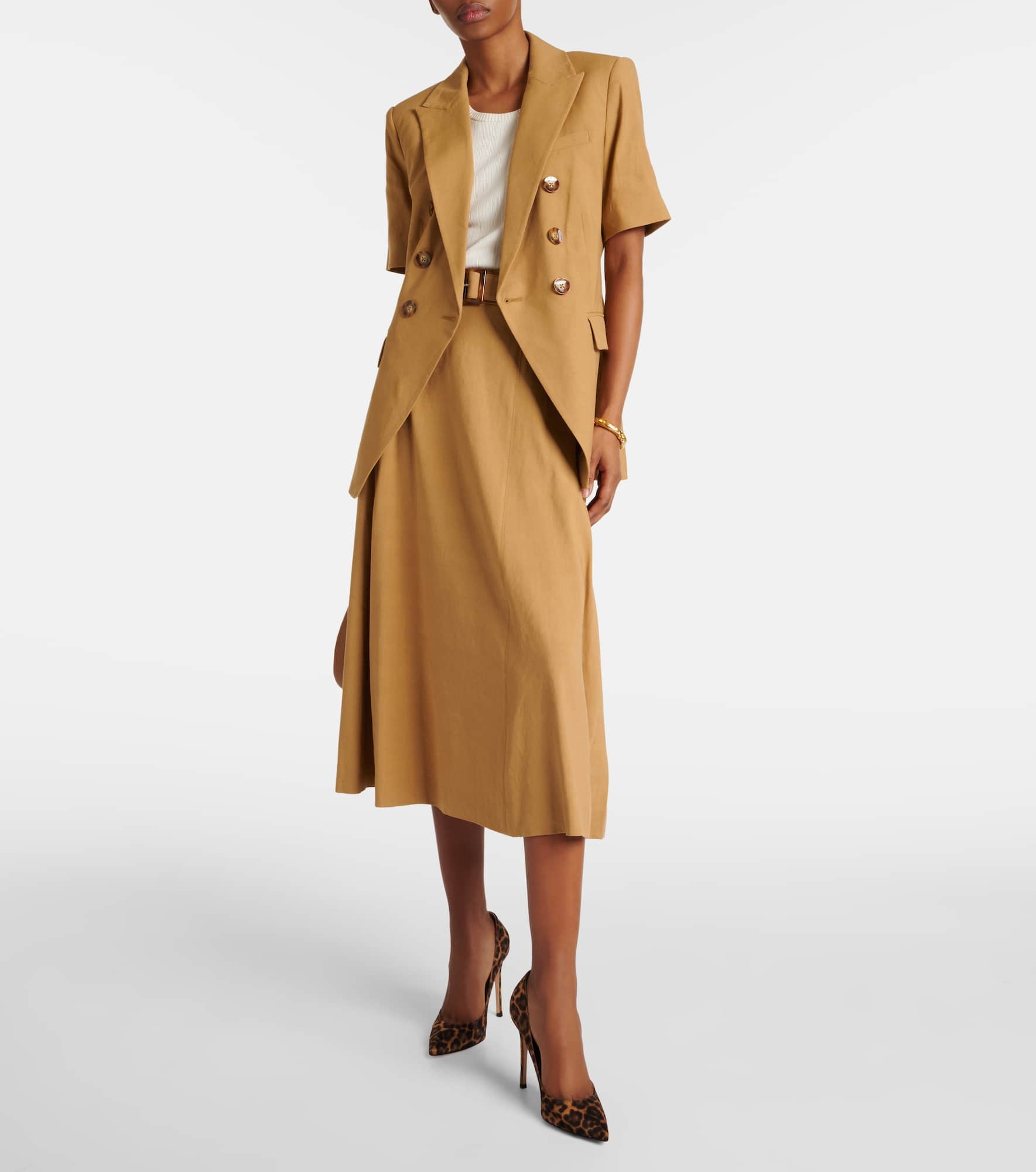 Arwen linen-blend midi skirt - 2