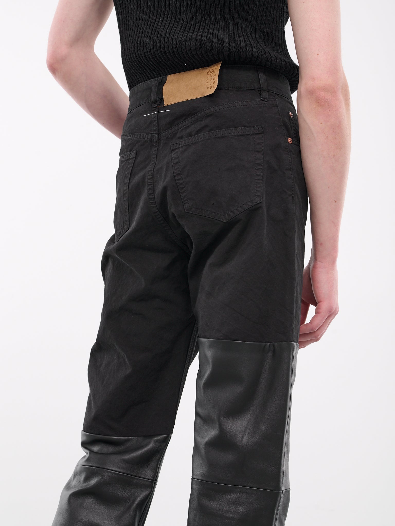 Mixed-Material Trousers - 4
