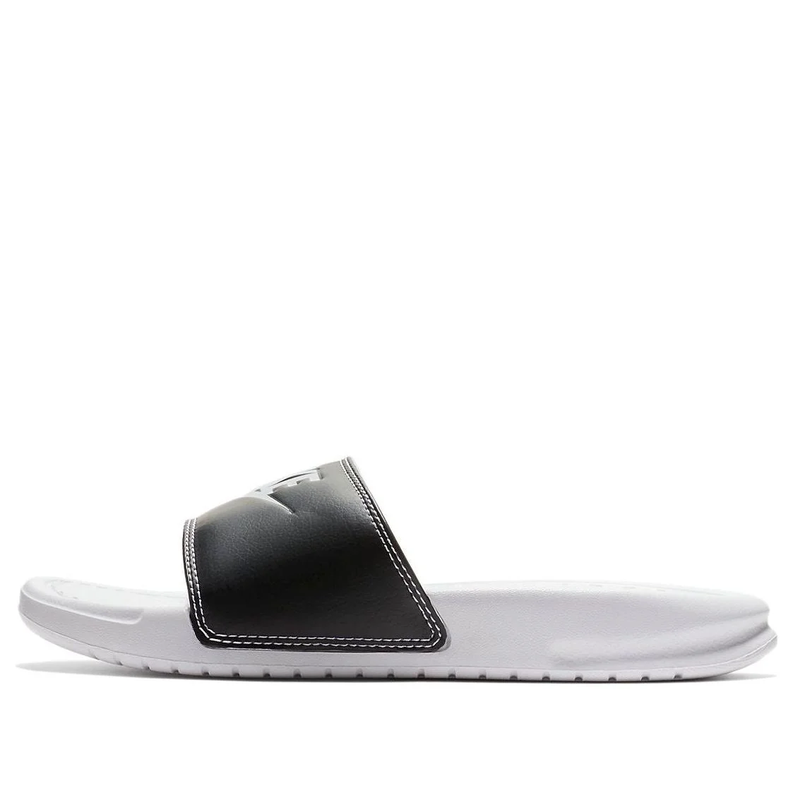 (WMNS) Nike Benassi Slide Just Do It Pack White (W) 'Black White' 343881-105 - 1