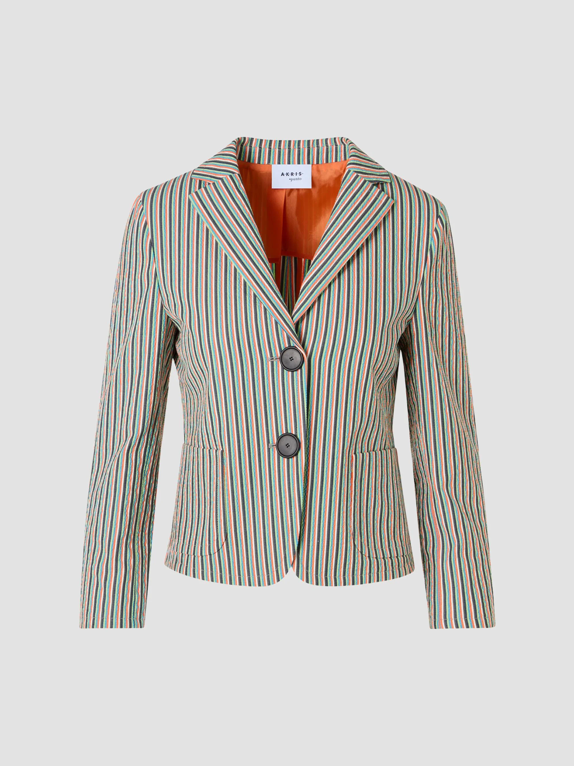 Women's Seersucker Stripe Stretch-Cotton Blazer - Multi - 1