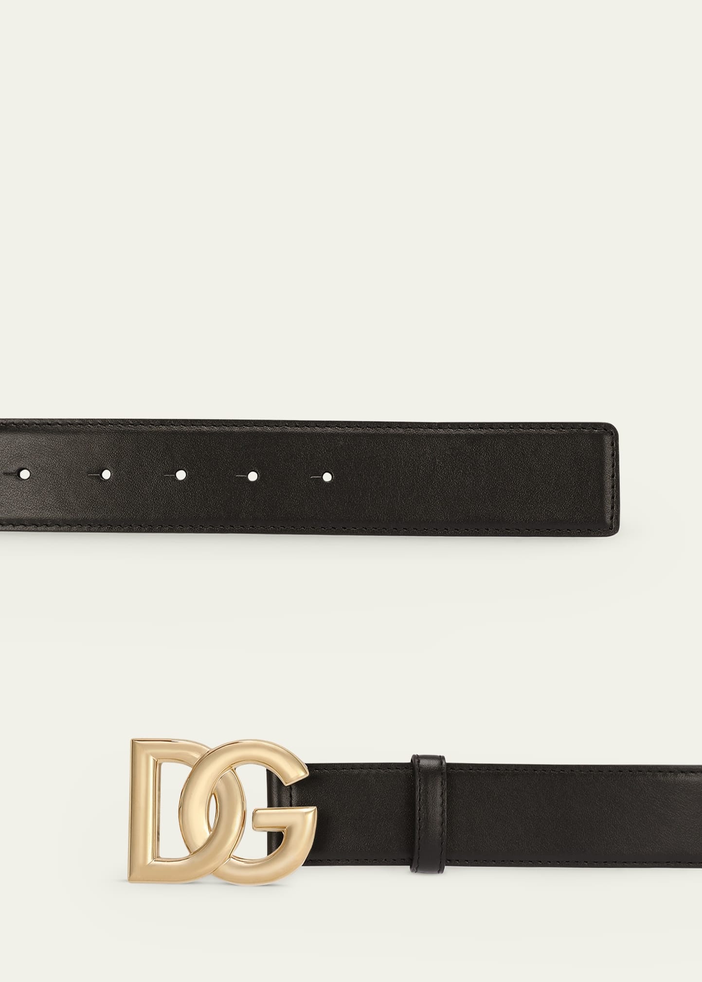 DG Logo Buckle Leather Belt - 3