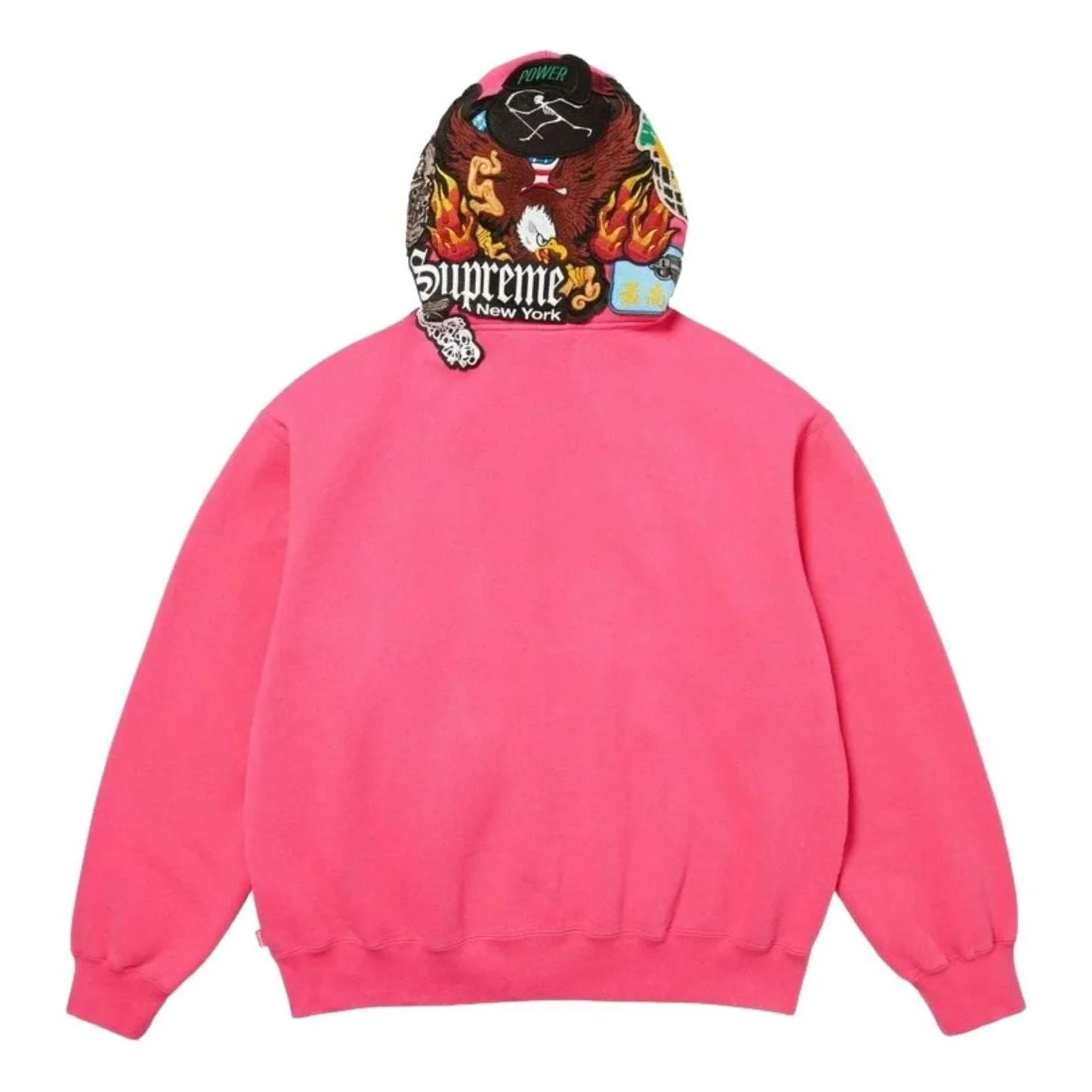 Supreme FW26 Patches Zip Up Hooded Sweatshirt 'Pink' SUP-FW26-013-PNK - 1