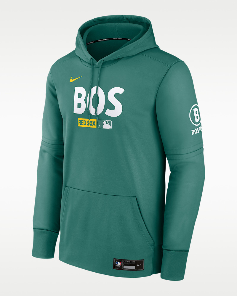 Boston Red Sox Authentic Collection City Connect Men's Nike Therma MLB Pullover Hoodie 1