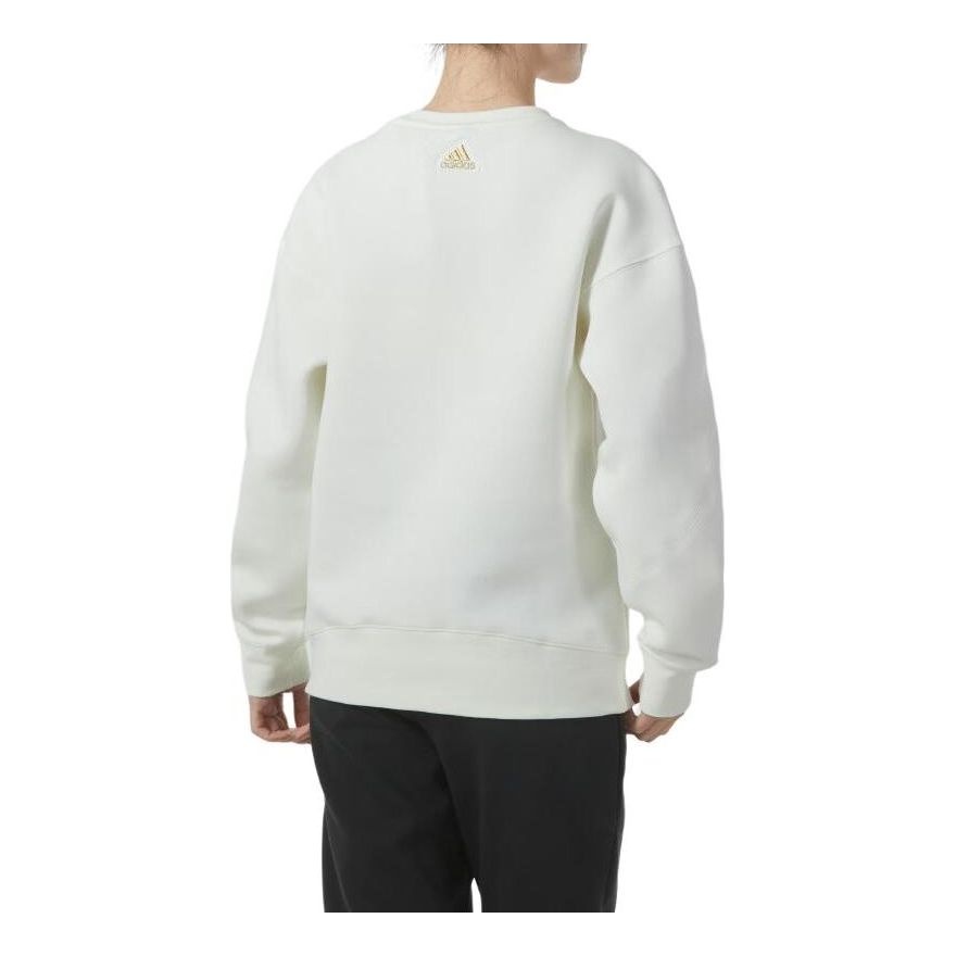 (WMNS) adidas Graphic Crew Sweatshirt 'White Putty Mauve' IY5388 - 3