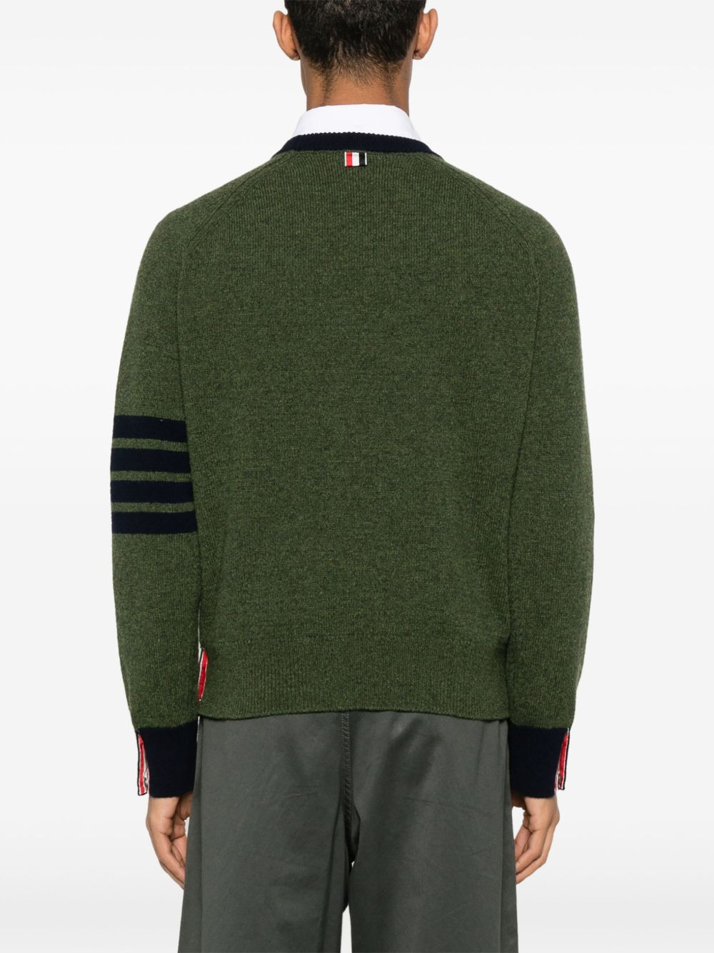 4 Bar Stripe shetland wool sweater - 4