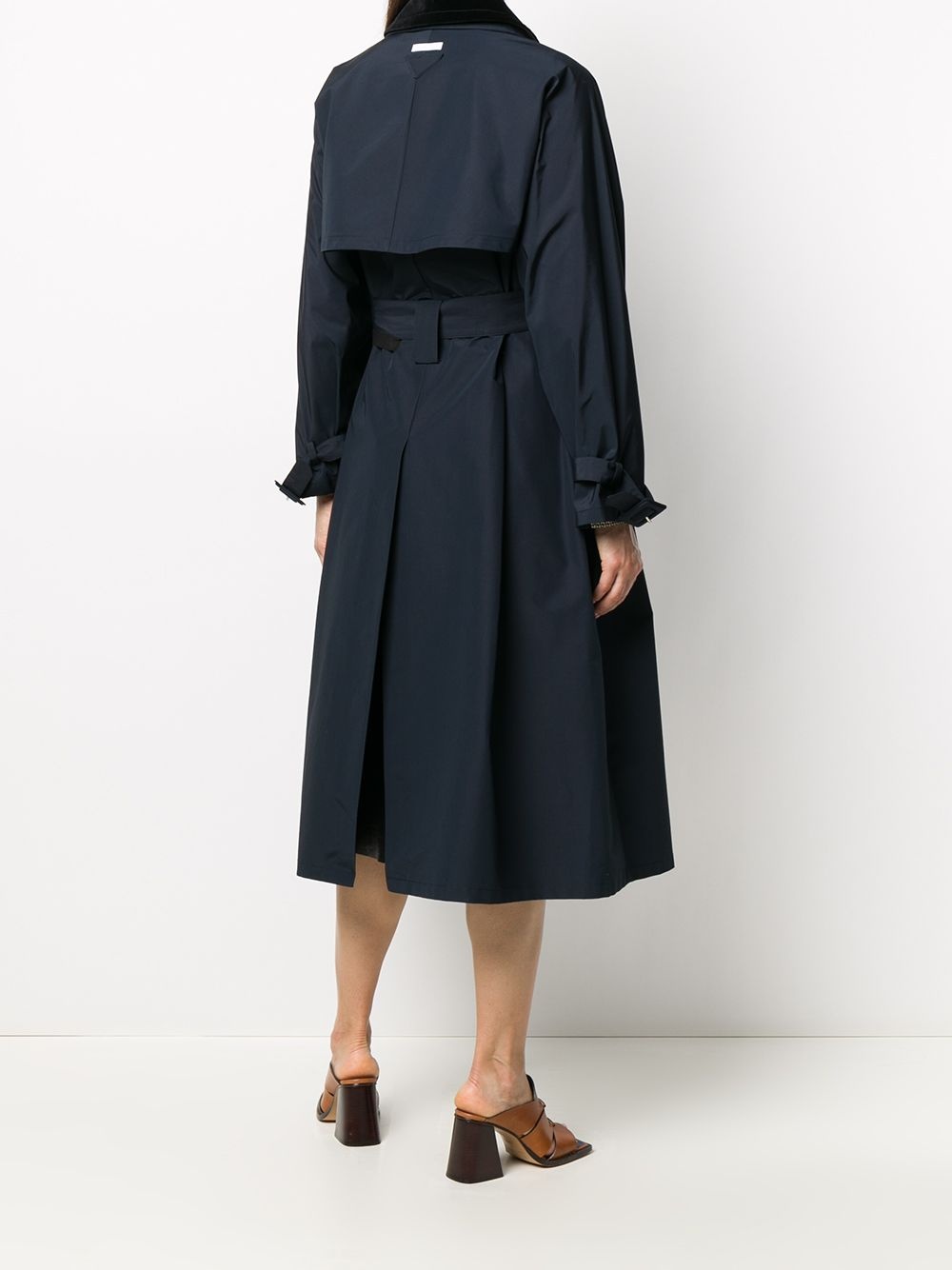 single-breasted belted trench coat - 4