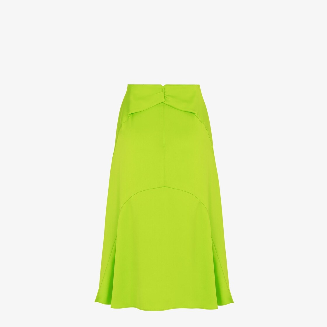 Acid green satin skirt - 2
