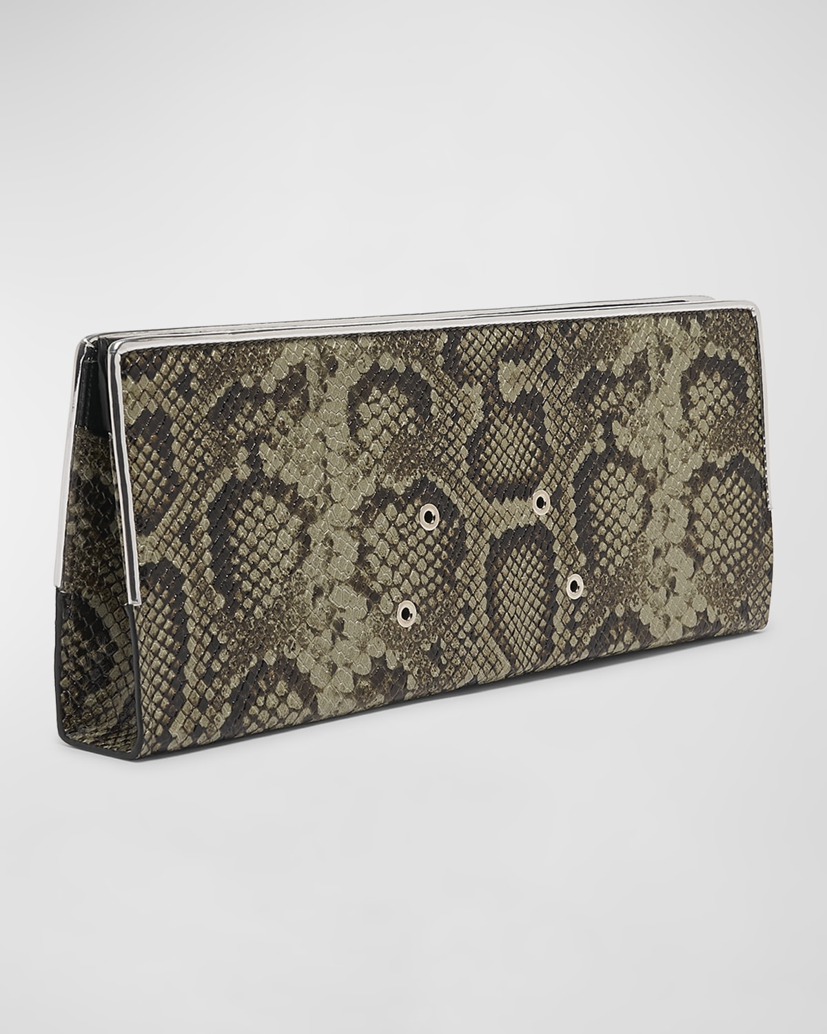 Binder Python-Print Leather Clutch Bag - 6