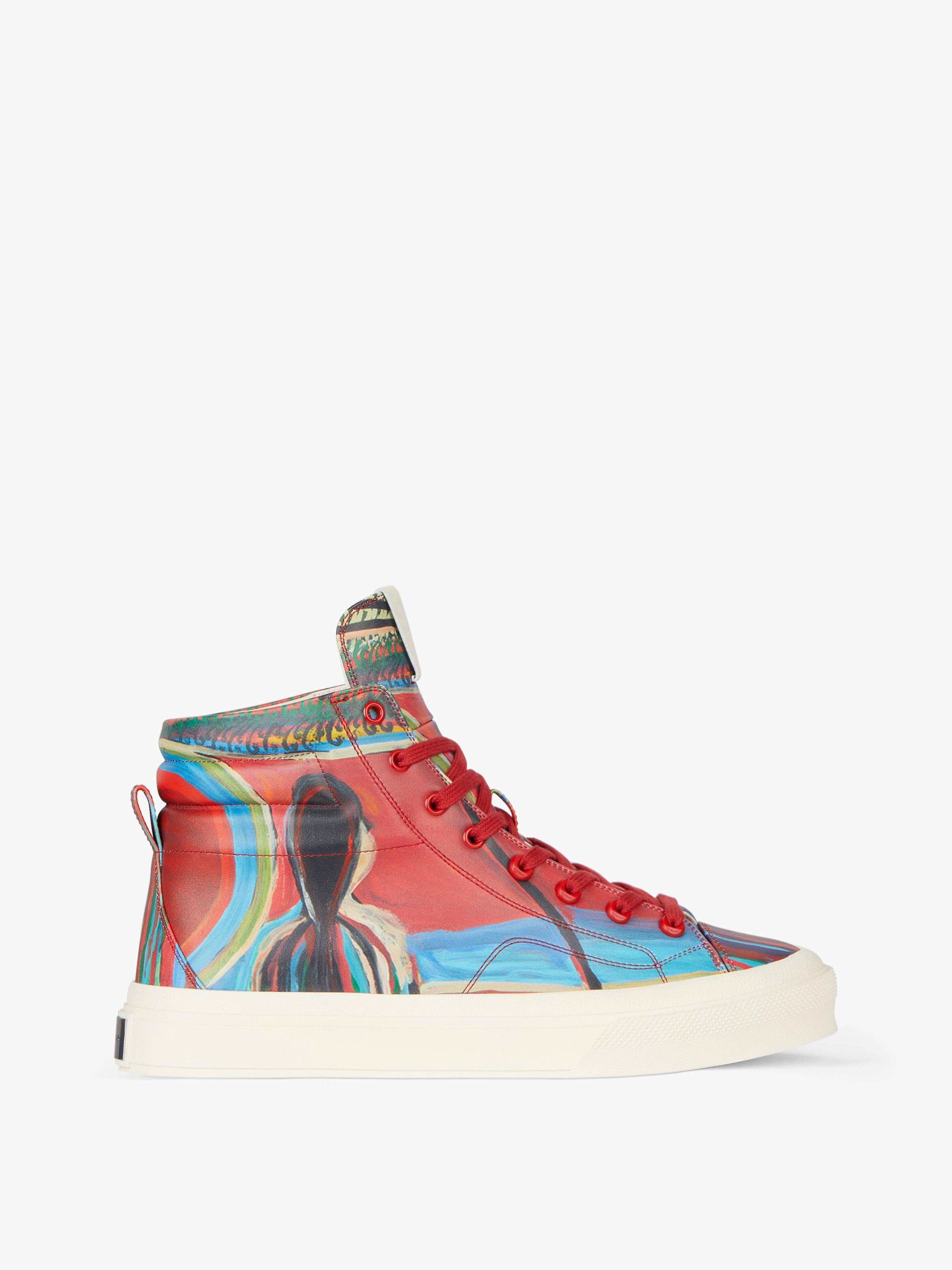 CITY HIGH TOP SNEAKERS IN REAPER PRINT LEATHER - 1