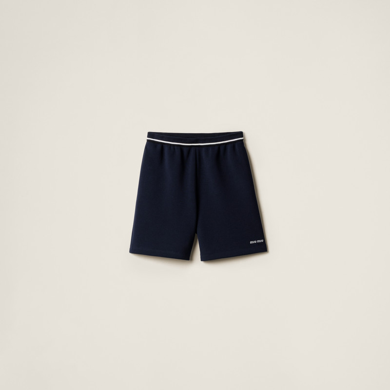Bonded piqué and technical jersey Bermudas 1