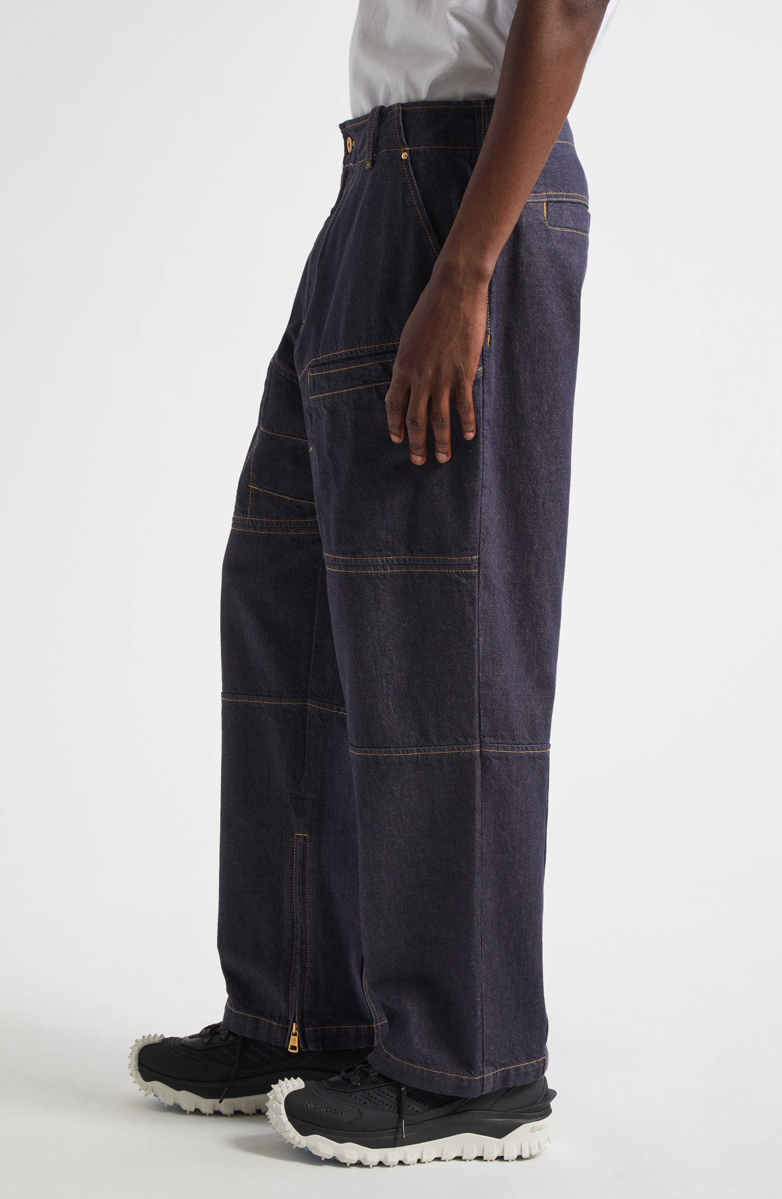 Moncler Genius x Mercedes-Benz by Nigo Zip Hem Cargo Jeans in 77A - 4