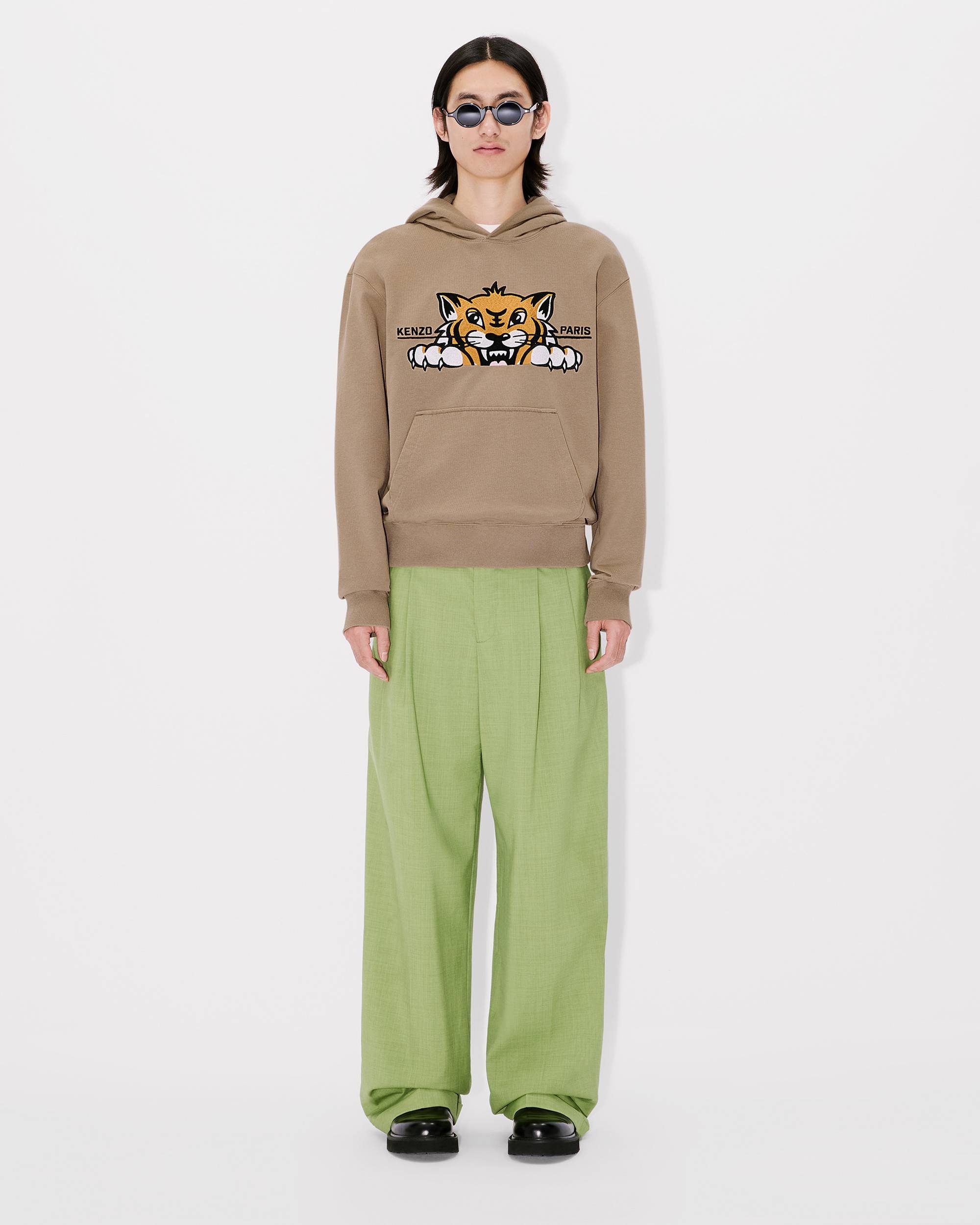 'KENZO Happy Tiger' embroidered hoodie in cotton - 5