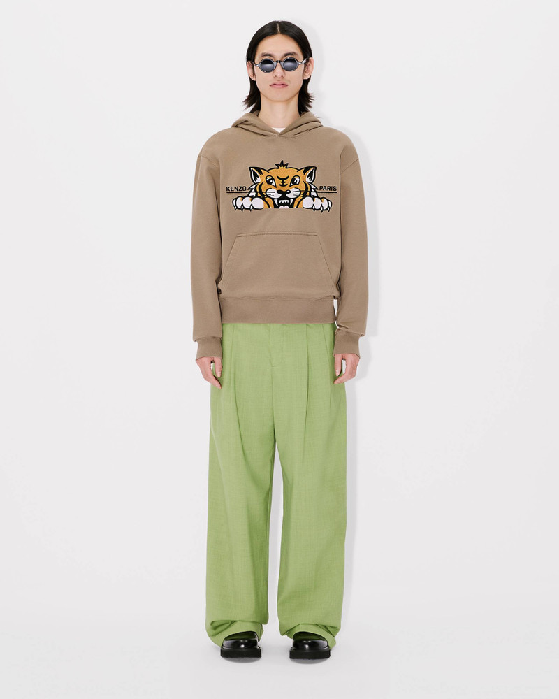 'KENZO Happy Tiger' embroidered hoodie in cotton 5