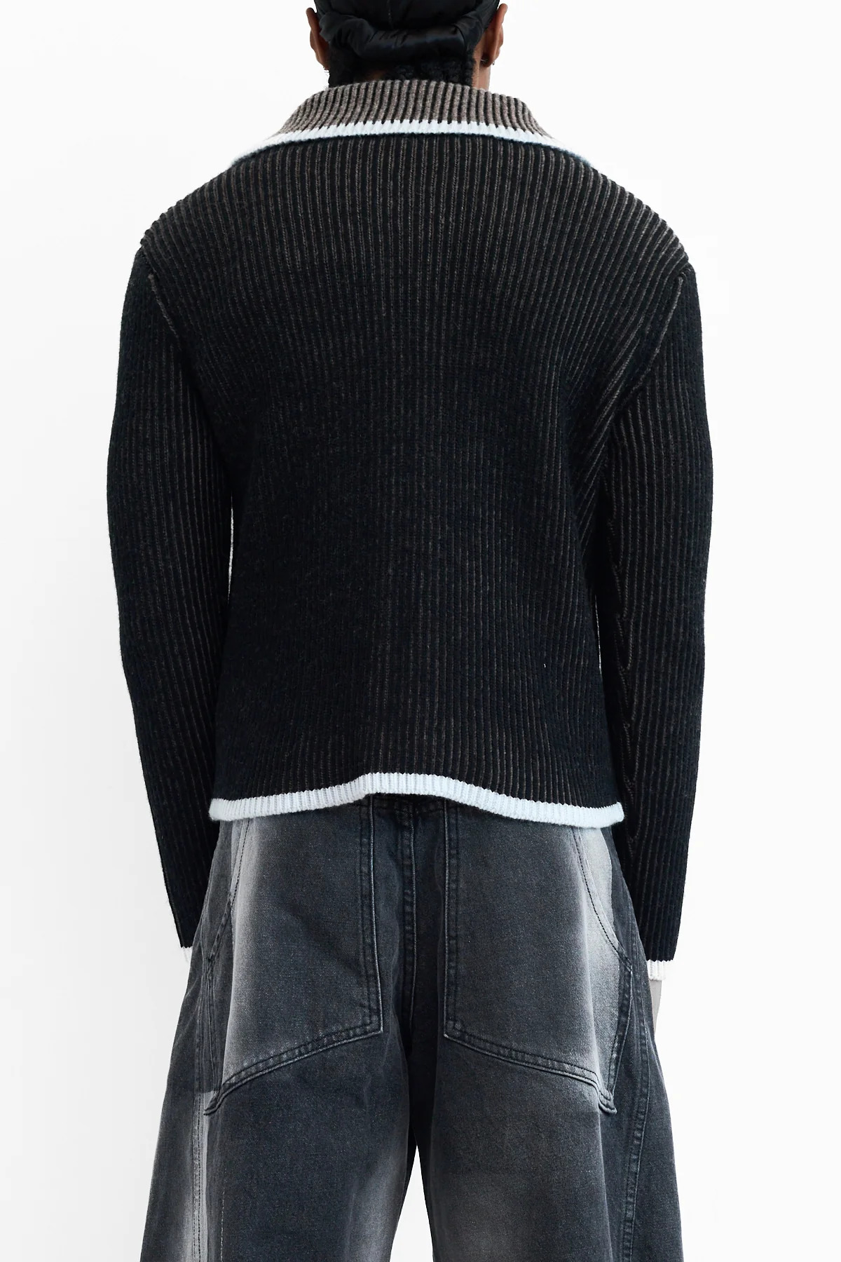 Eckhaus Latta Huddle Zip Sweater Blackbird - 4