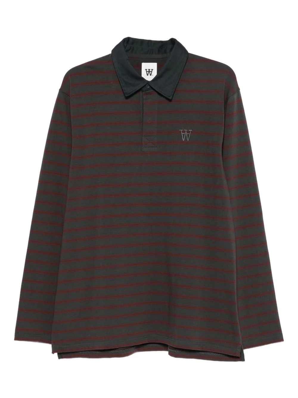 striped long-sleeve polo shirt - 1