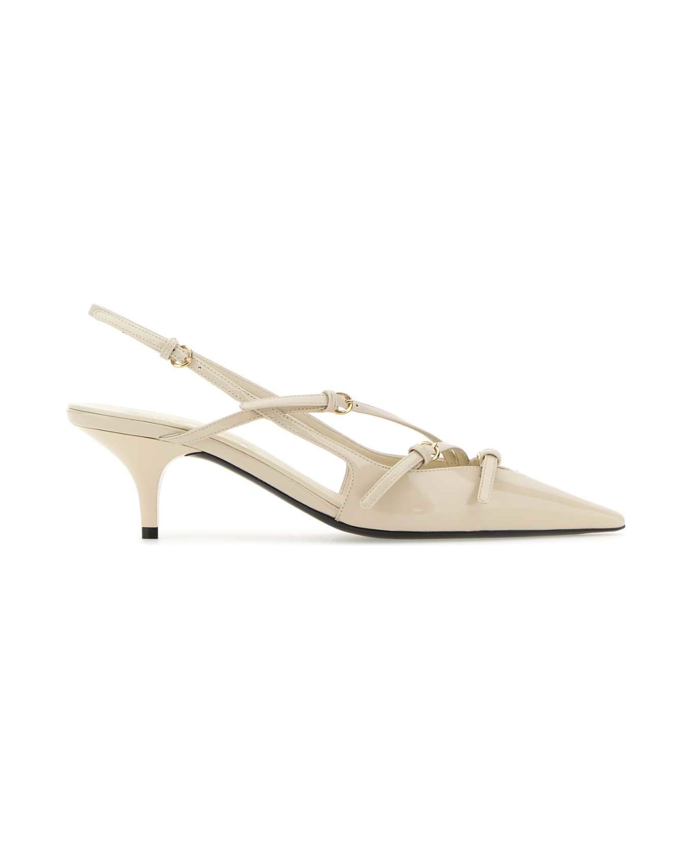 Ivory Leather Pumps - 1