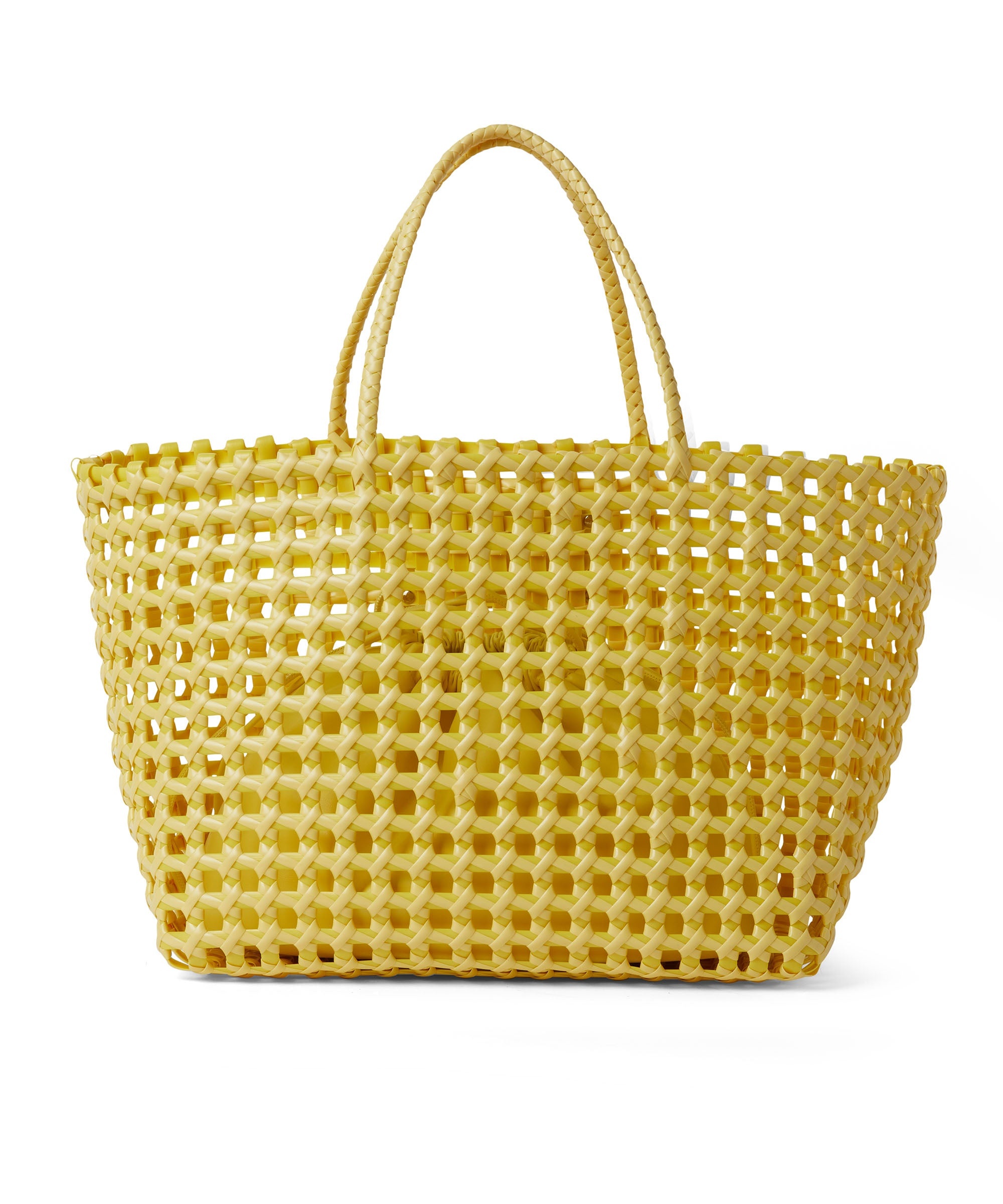 Faux leather basket net bag with accompanying mini pouch - 2
