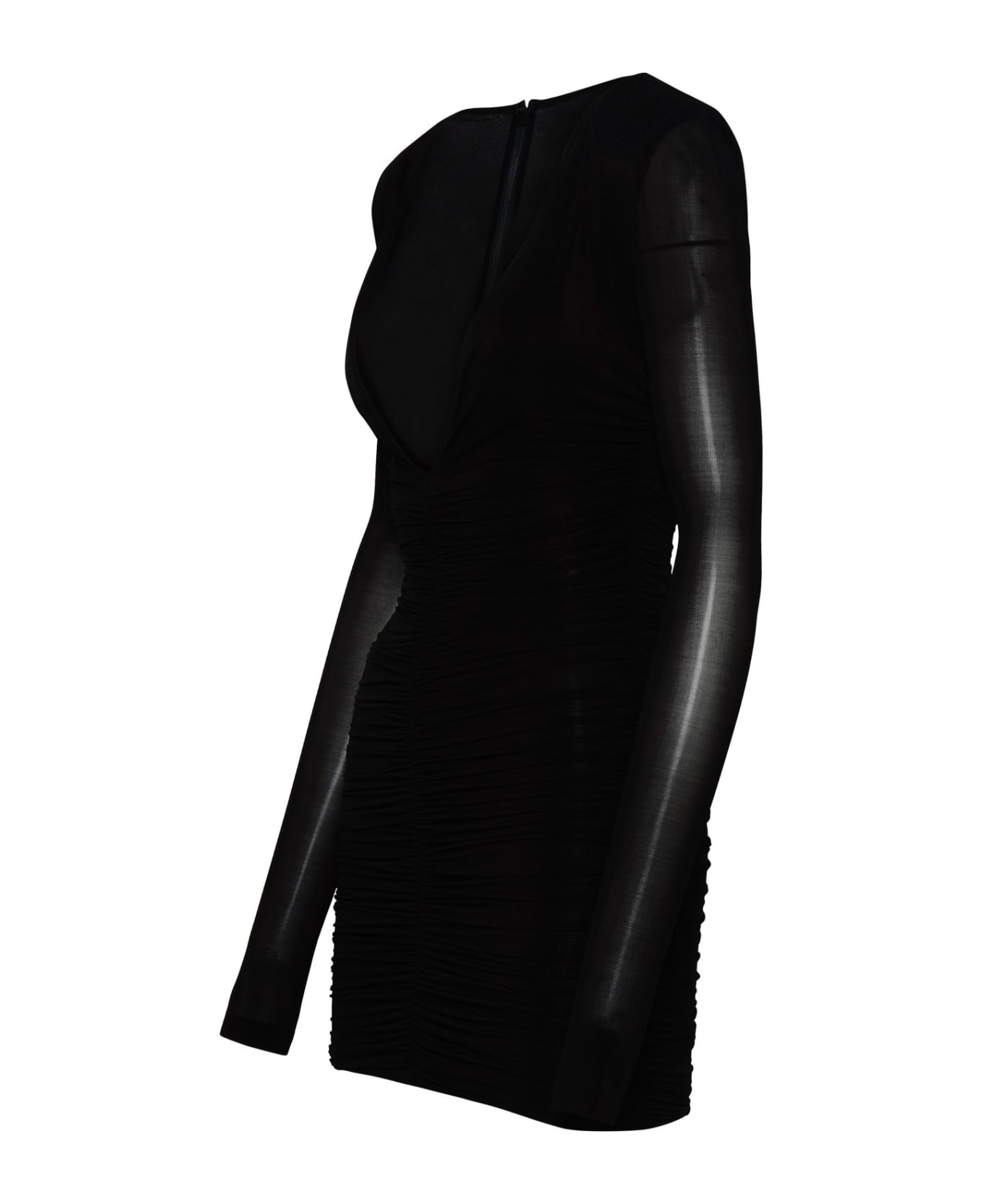 Black Cupro Blend Dress - 2