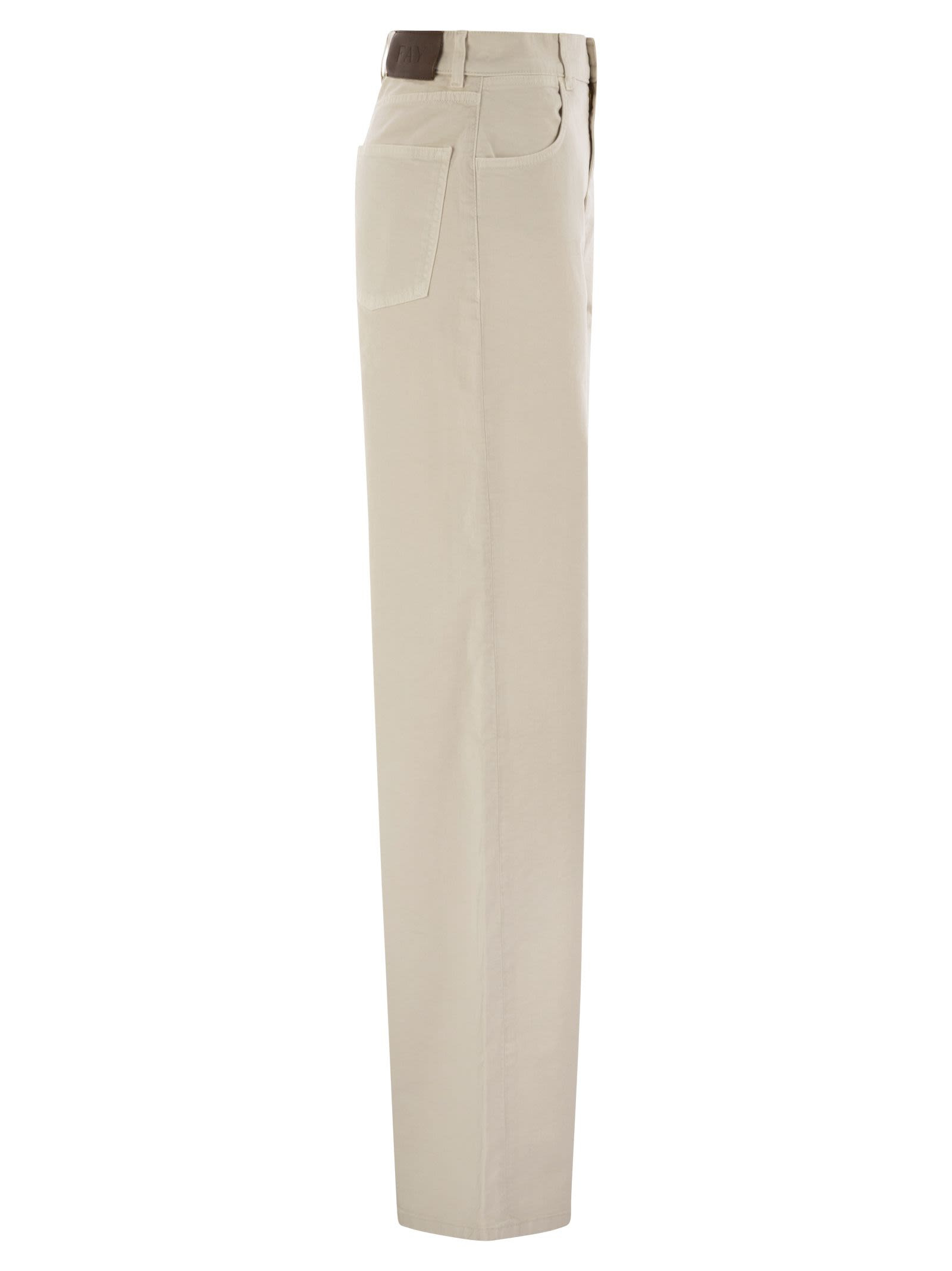FAY - Fay Women 5-Pocket Trousers In Stretch Cotton Drill - 3