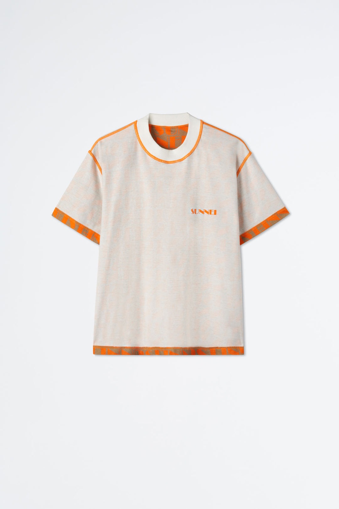 REVERSIBLE ORANGE & BEIGE LOGO T-SHIRT - 6