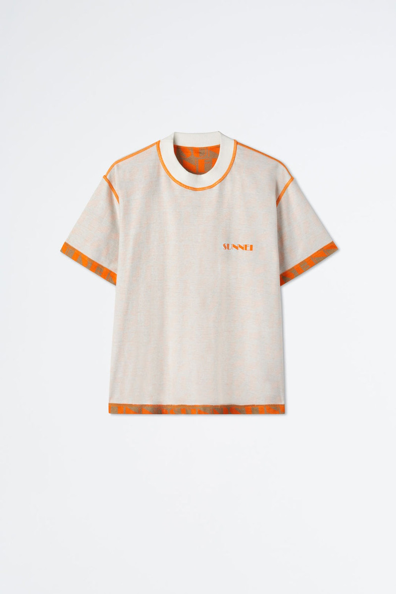 REVERSIBLE ORANGE & BEIGE LOGO T-SHIRT 6