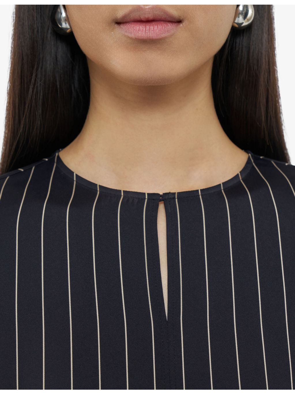 Louison Geometric-Stripe Stretch Silk-Blend Top - 5