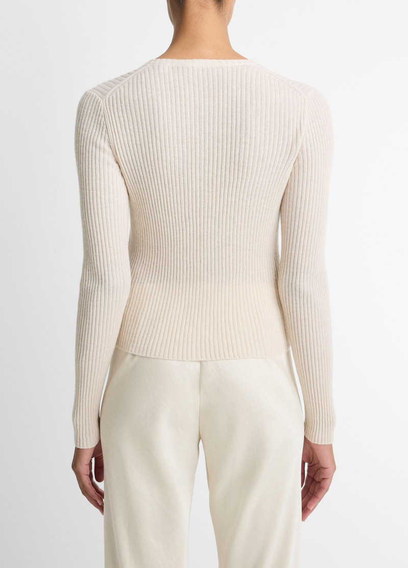 Vince Ribbed Cashmere-Silk Cardigan outlook