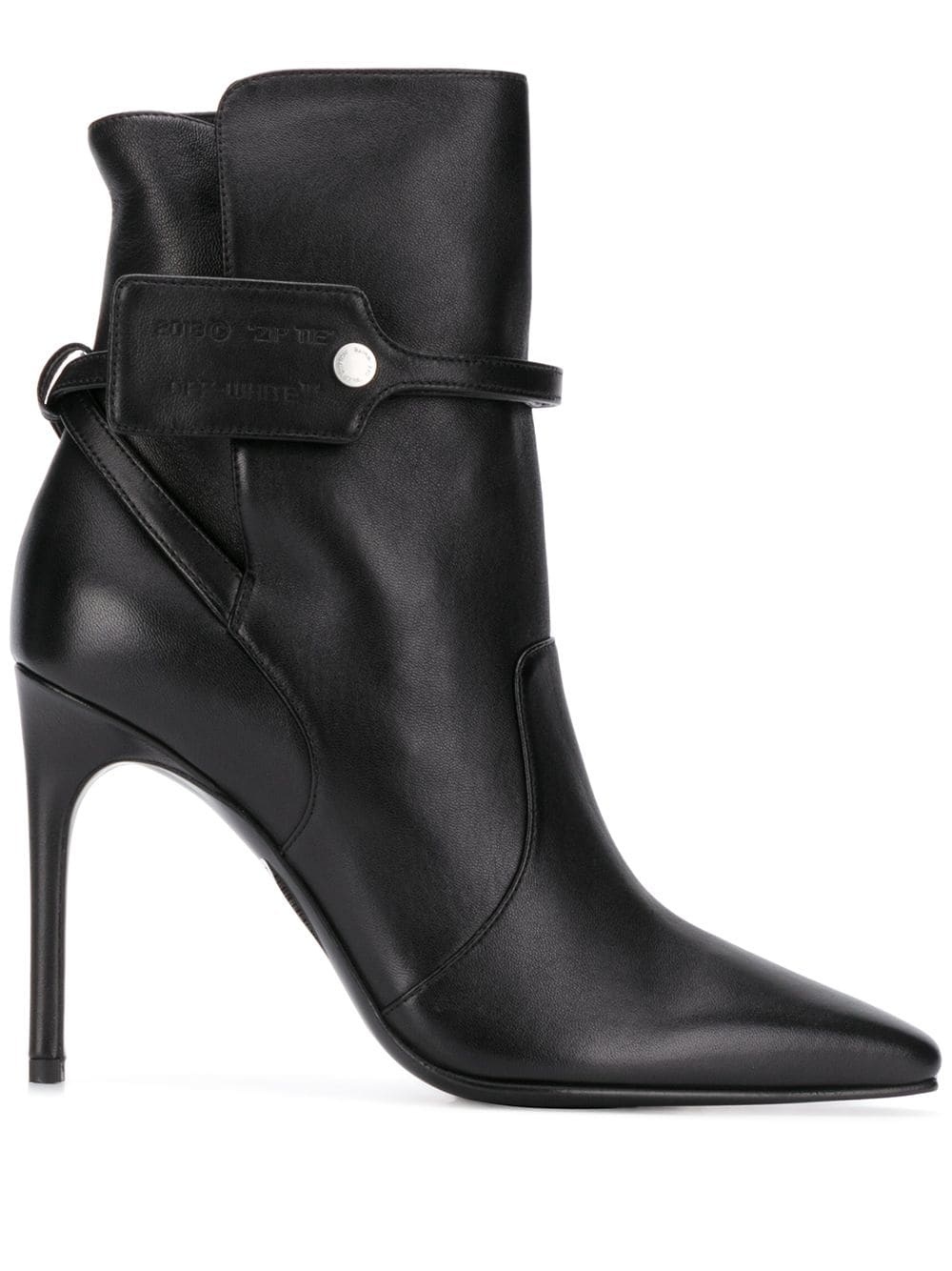 square-toe ankle booties - 1