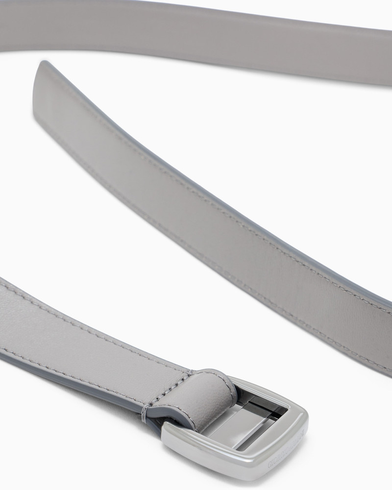 GIORGIO ARMANI SMOOTH LEATHER BELT WITH A DOUBLE RECTANGULAR METAL LOOP outlook