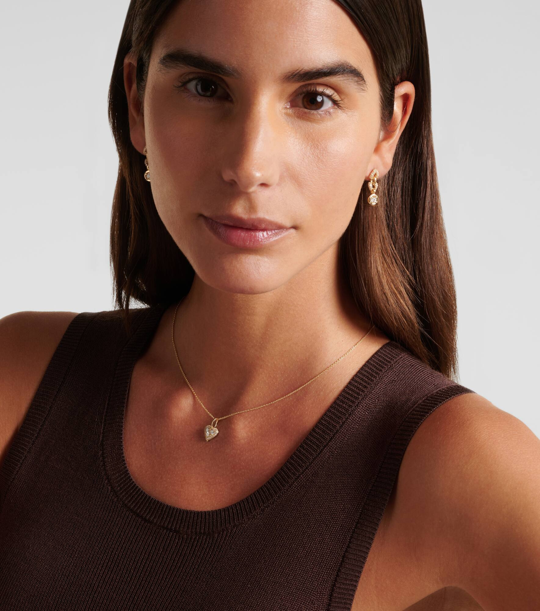 Piece of My Heart Sparkle 14kt gold necklace with diamonds - 2