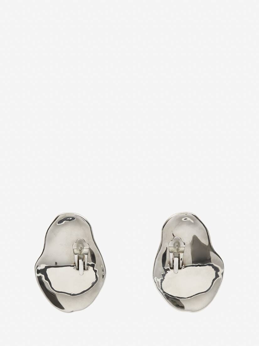 Alexander McQueen Modernist geometric hoop earrings - Silver