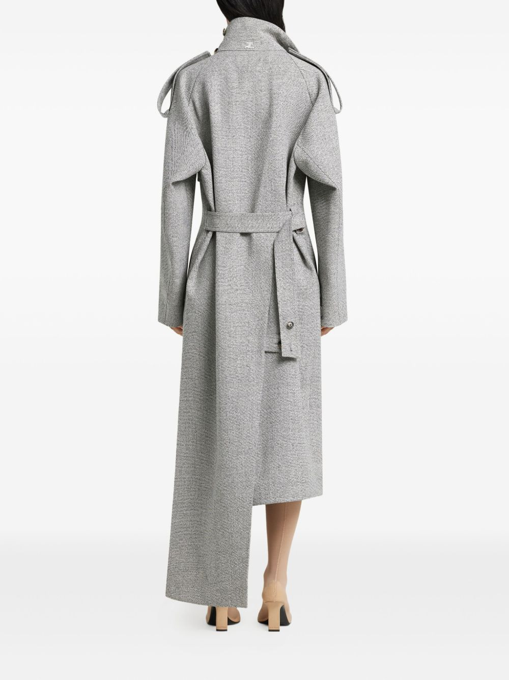 oblique asymmetric wool coat - 4