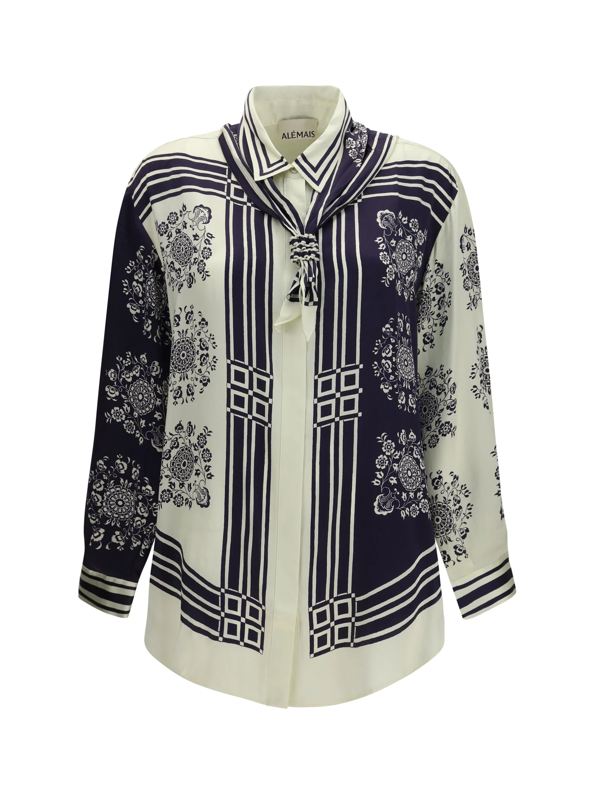 Alemais Banderra Silk Shirt Ink Women - 1