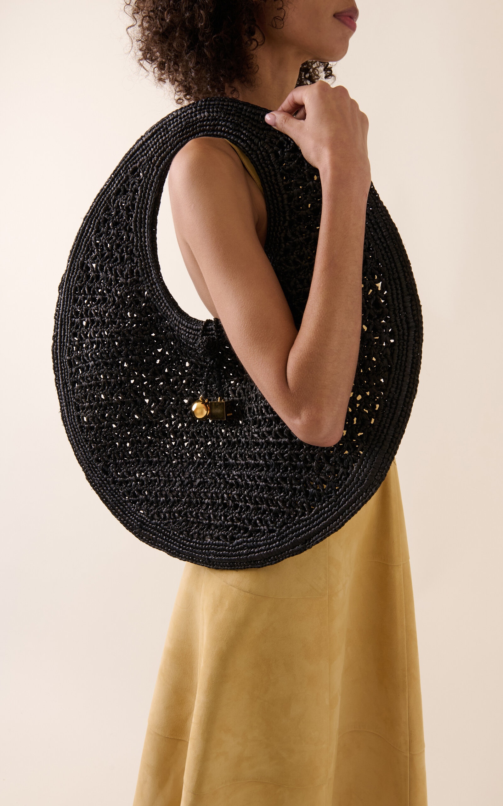 Raffia Tote Bag black - 2