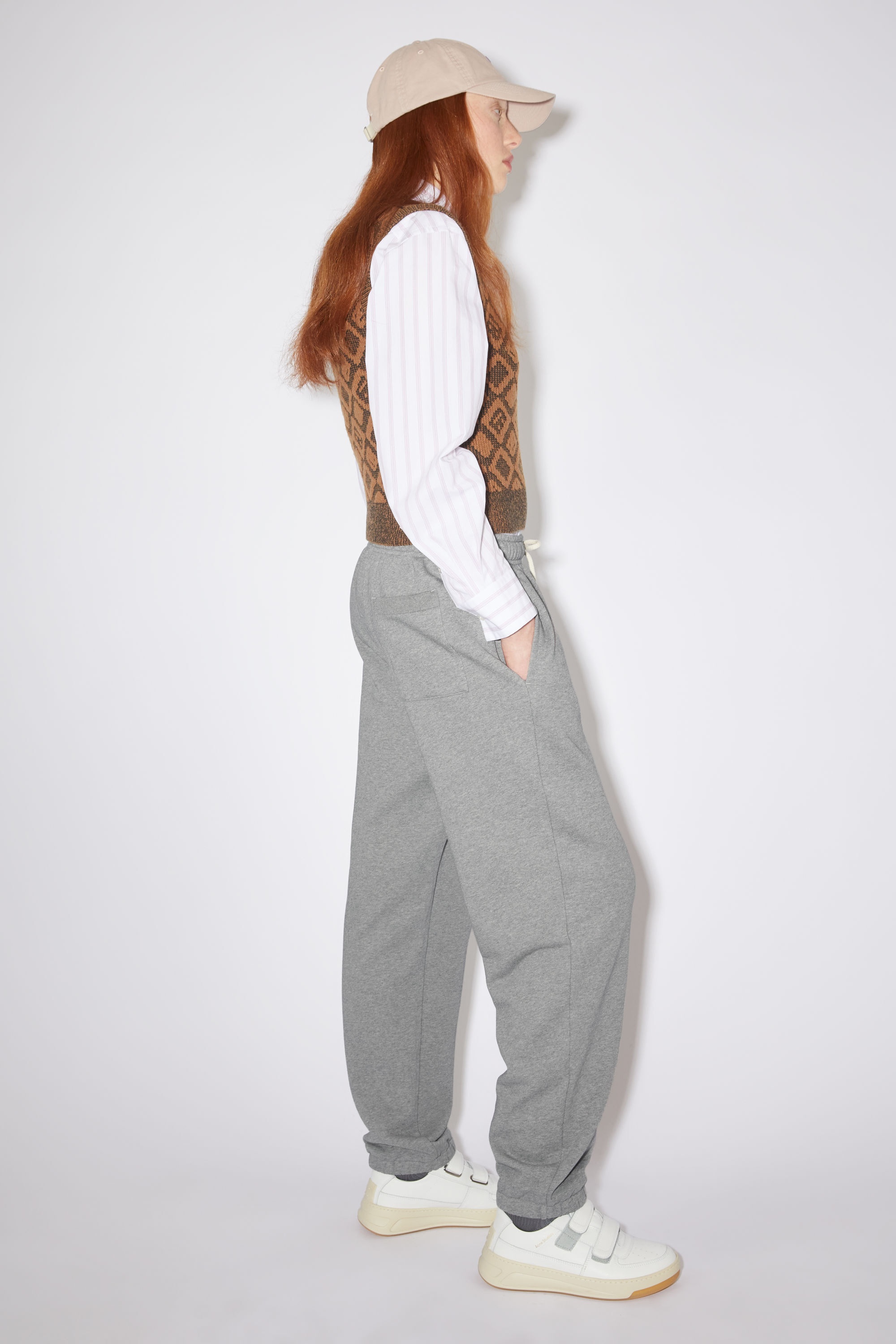 Cotton sweatpants - Light Grey Melange - 4