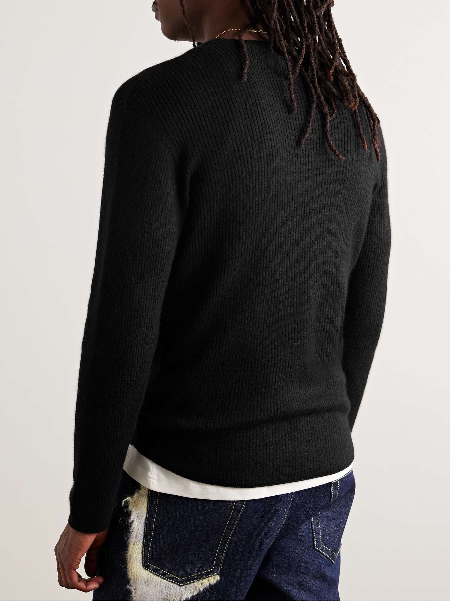 Slim-Fit Ribbed Cashmere and Silk-Blend Sweater - 3