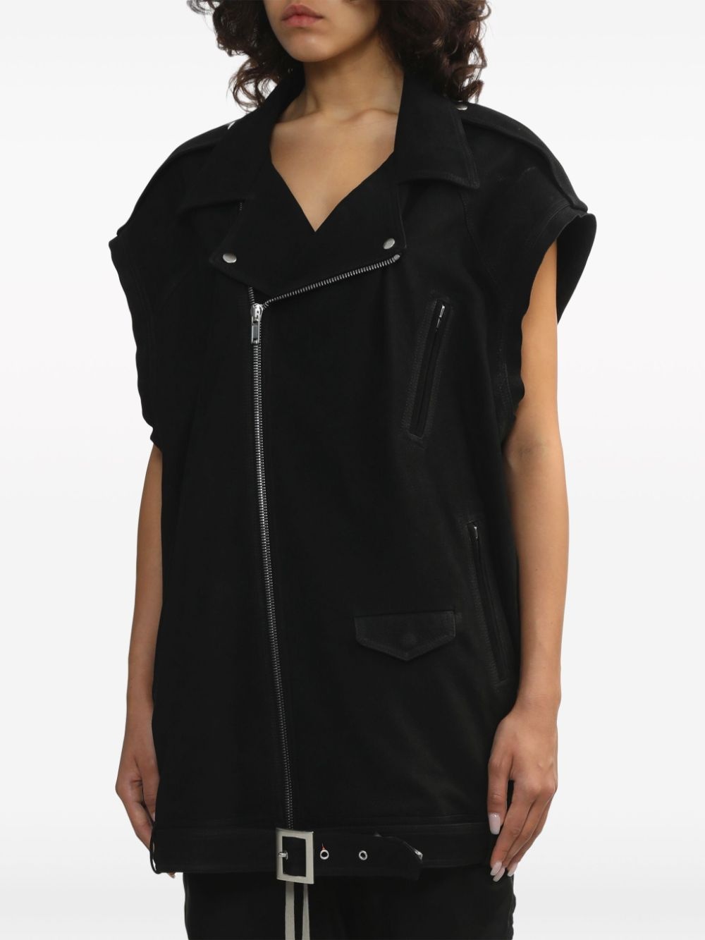 leather biker vest - 3