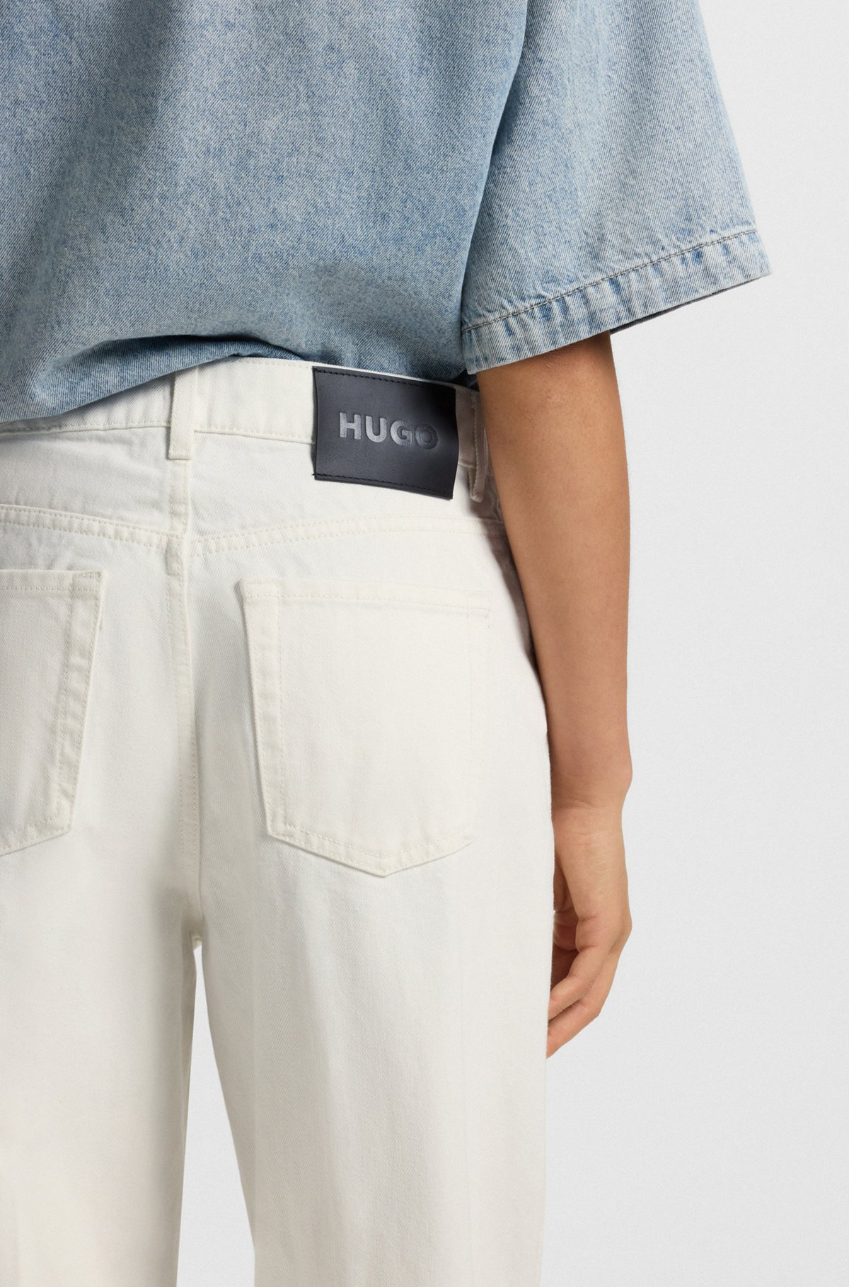 MODERN-FIT JEANS IN WHITE RIGID DENIM - 5