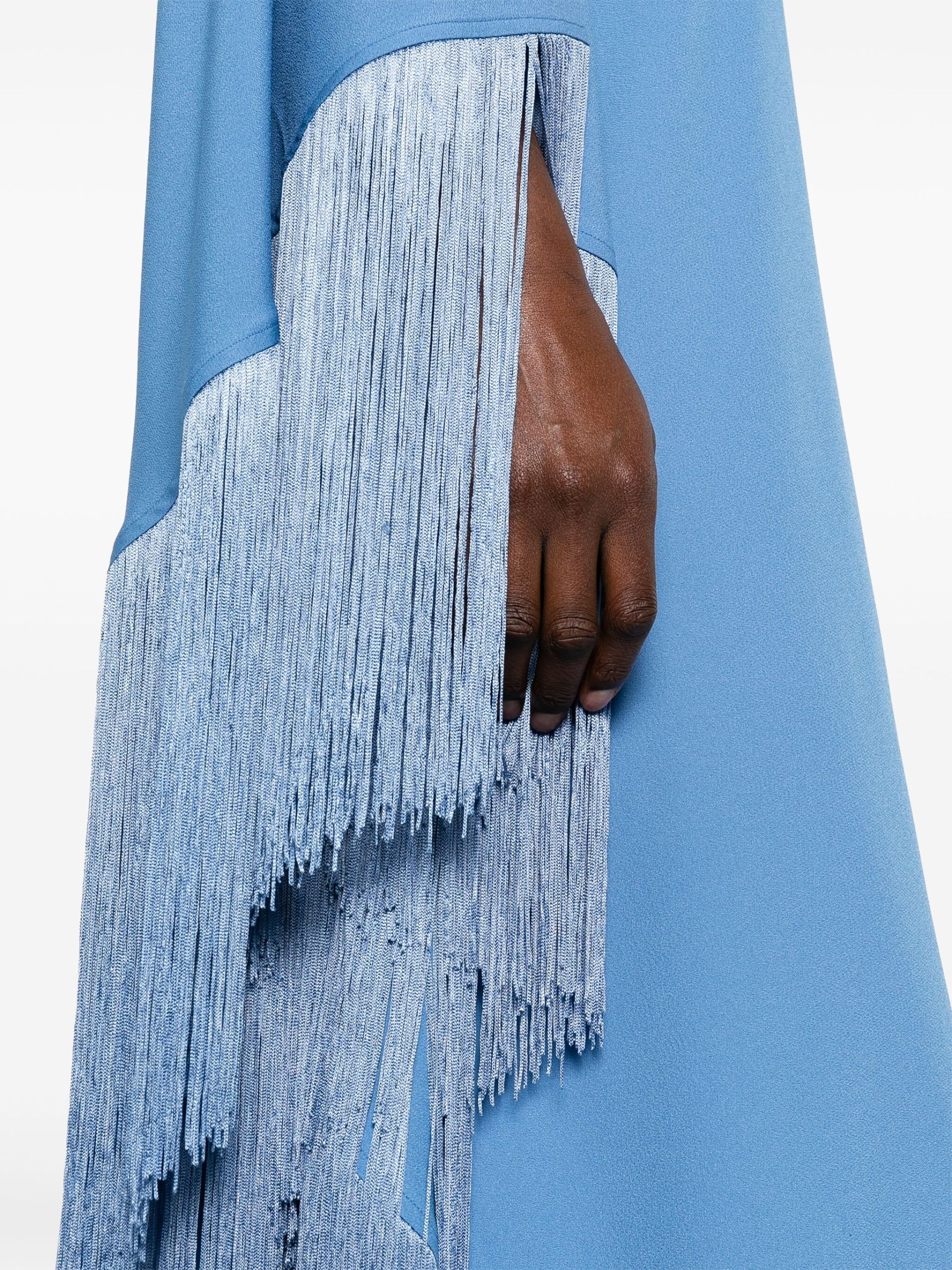 Blue Spritz Fringed Midi Dress - 5